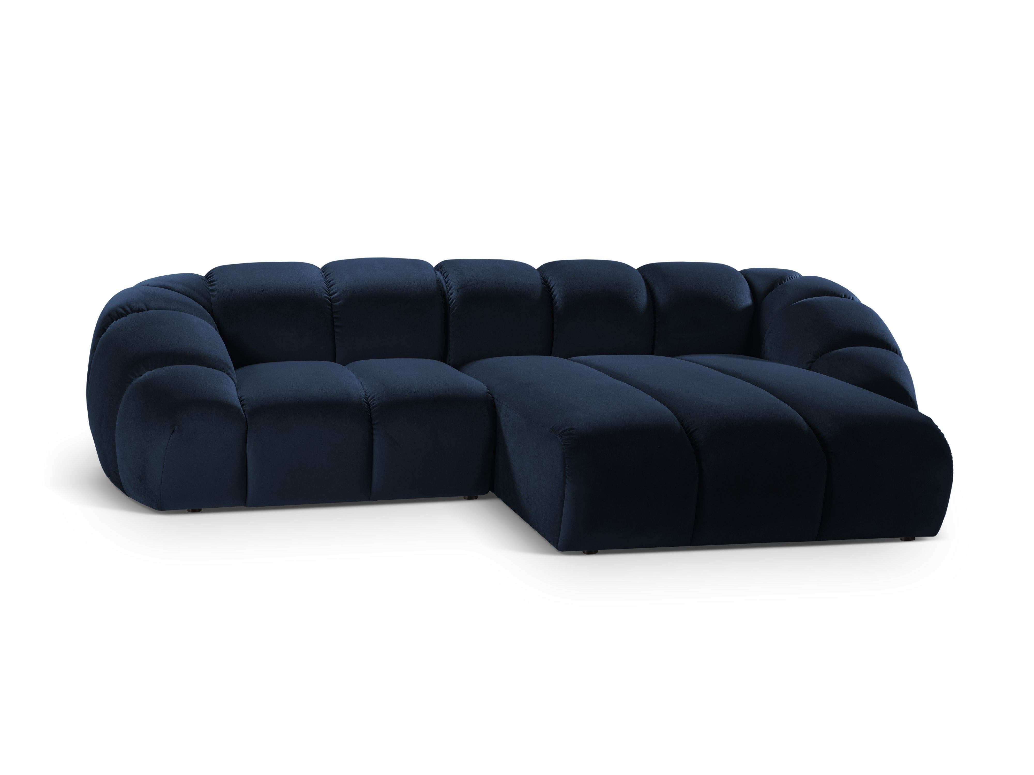 Velvet Right Corner Sofa, "Diana", 3 Seats, Royal Blue, 294x182x72
Made in Europe