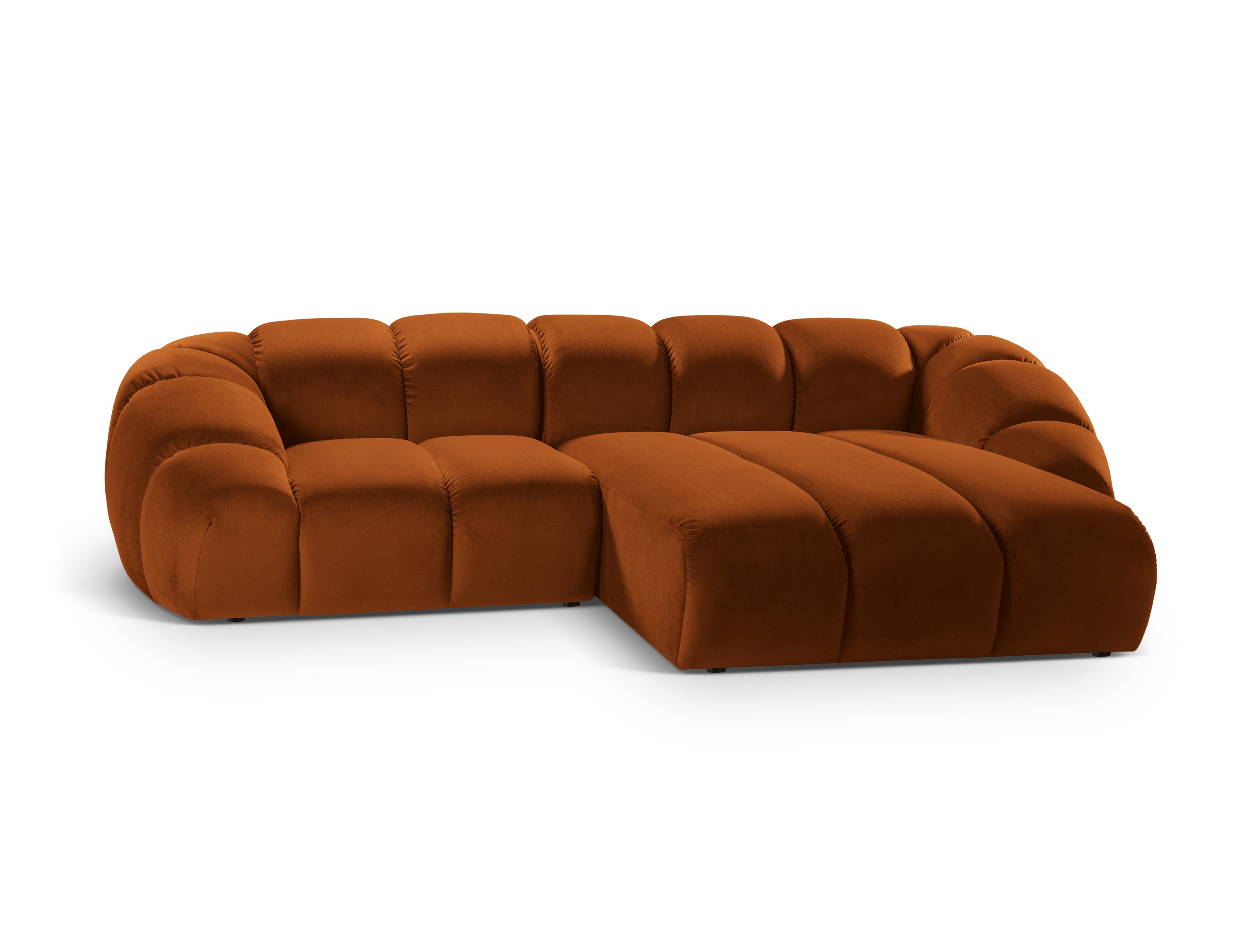 Velvet Right Corner Sofa, "Diana", 3 Seats, Terracotta, 294x182x72
Made in Europe