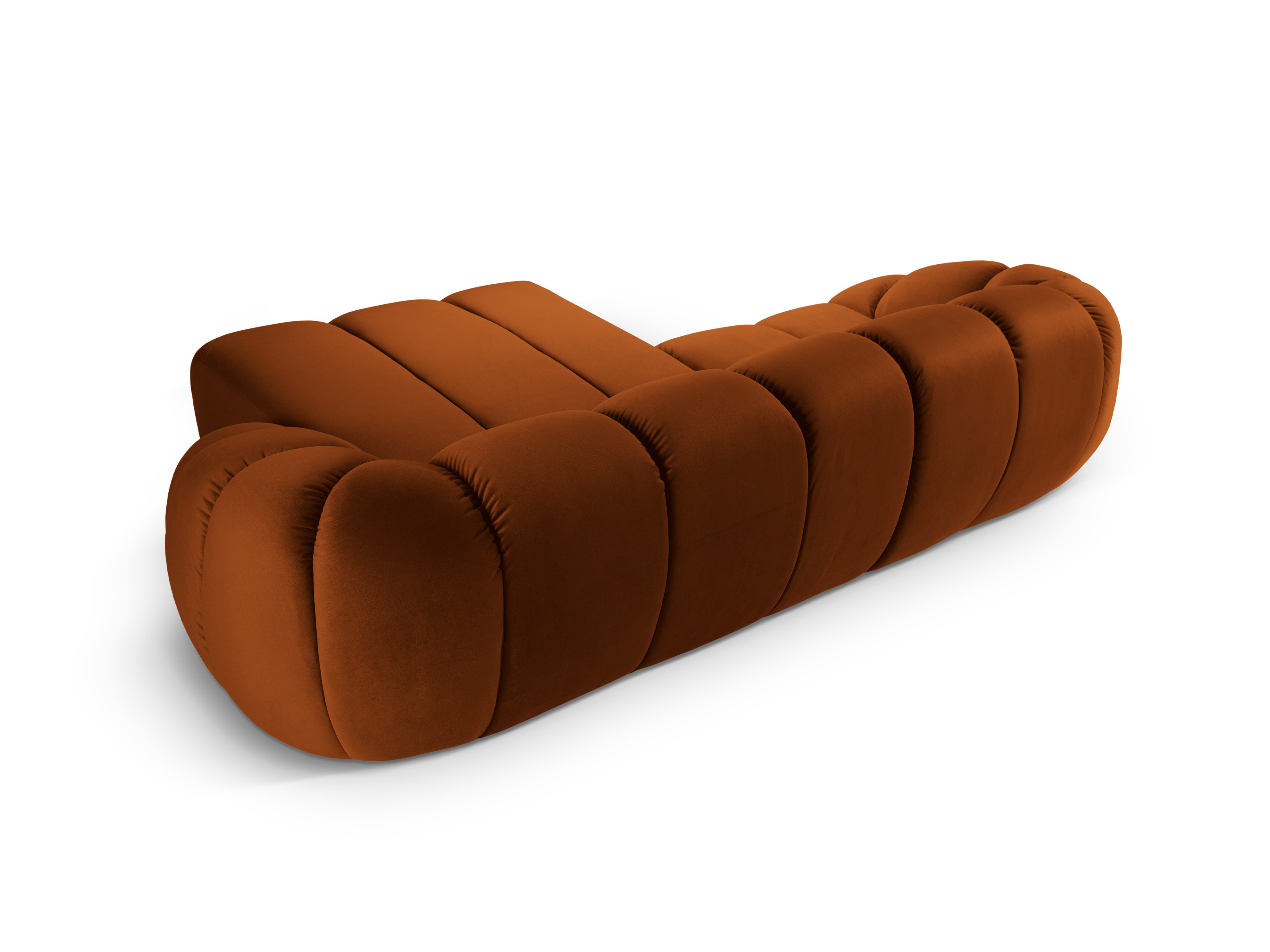 Velvet Right Corner Sofa, "Diana", 3 Seats, Terracotta, 294x182x72
Made in Europe