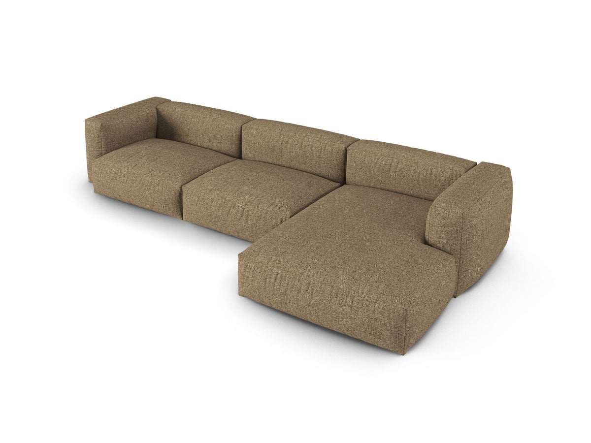 Narożnik prawostronny 3-osobowy XL MARTINA cappuccino boucle – ujęcie tylne