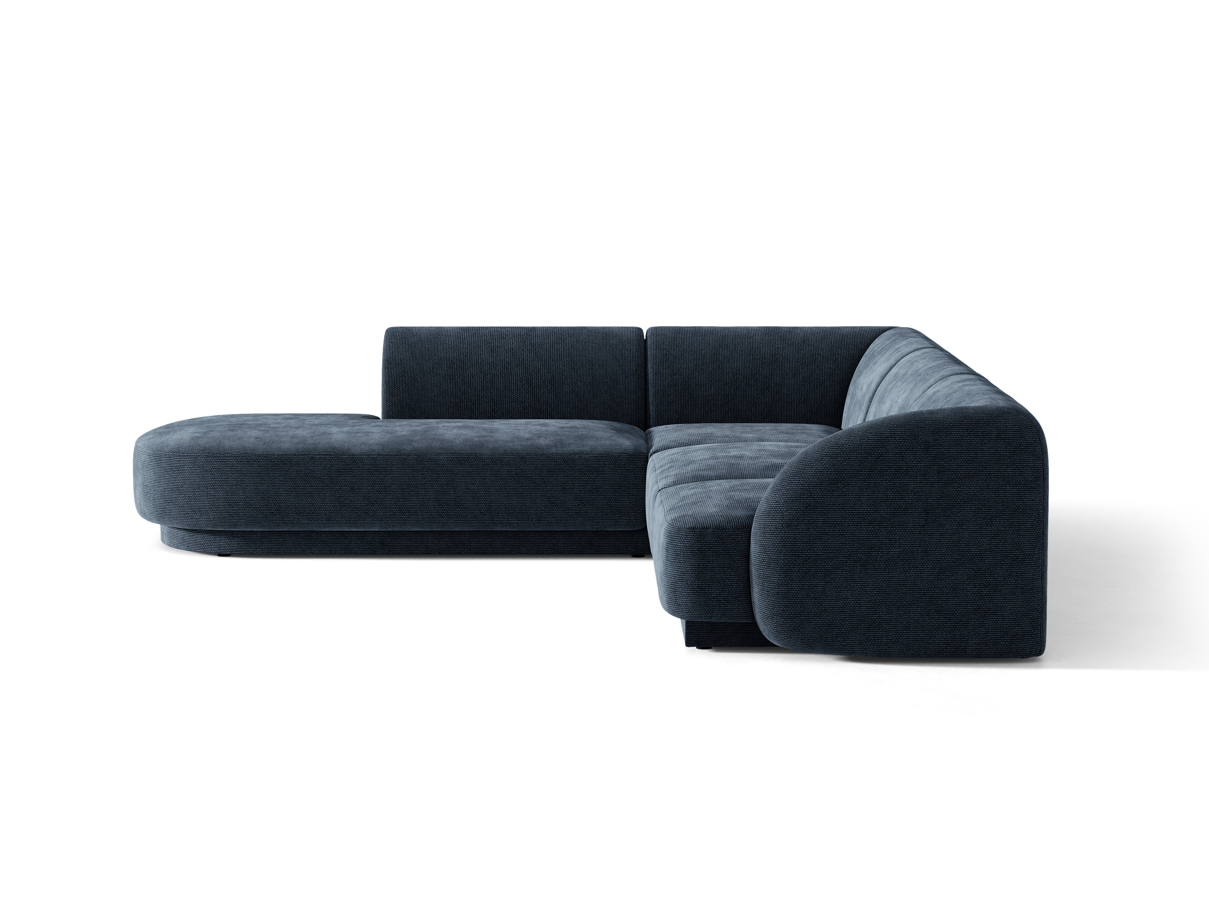 6-sitziges linksseitiges Ecksofa MILEY in samtigem Marineblau