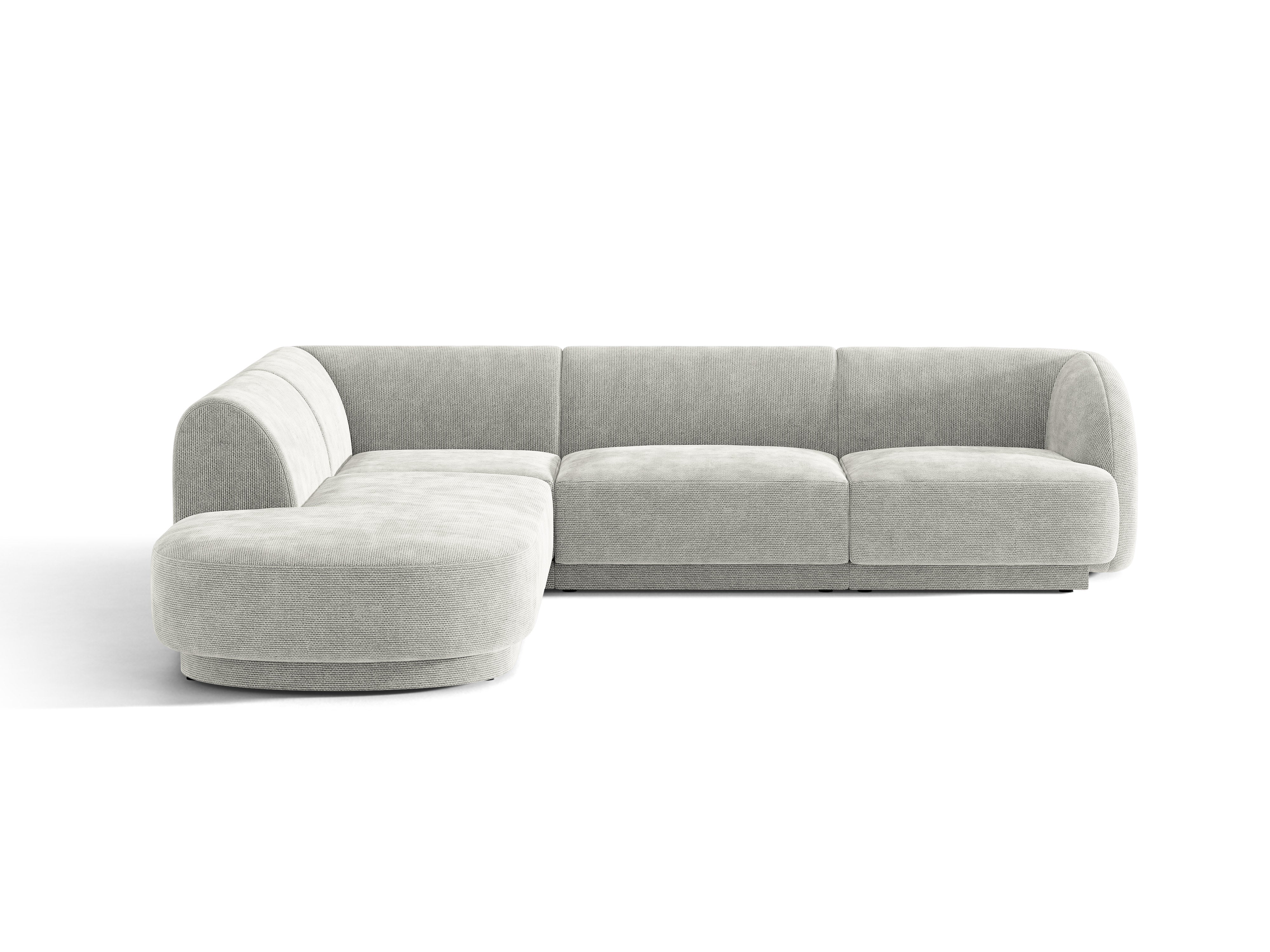 Linksseitiges 6-Sitzer-Sofa MILEY graues Chenille
