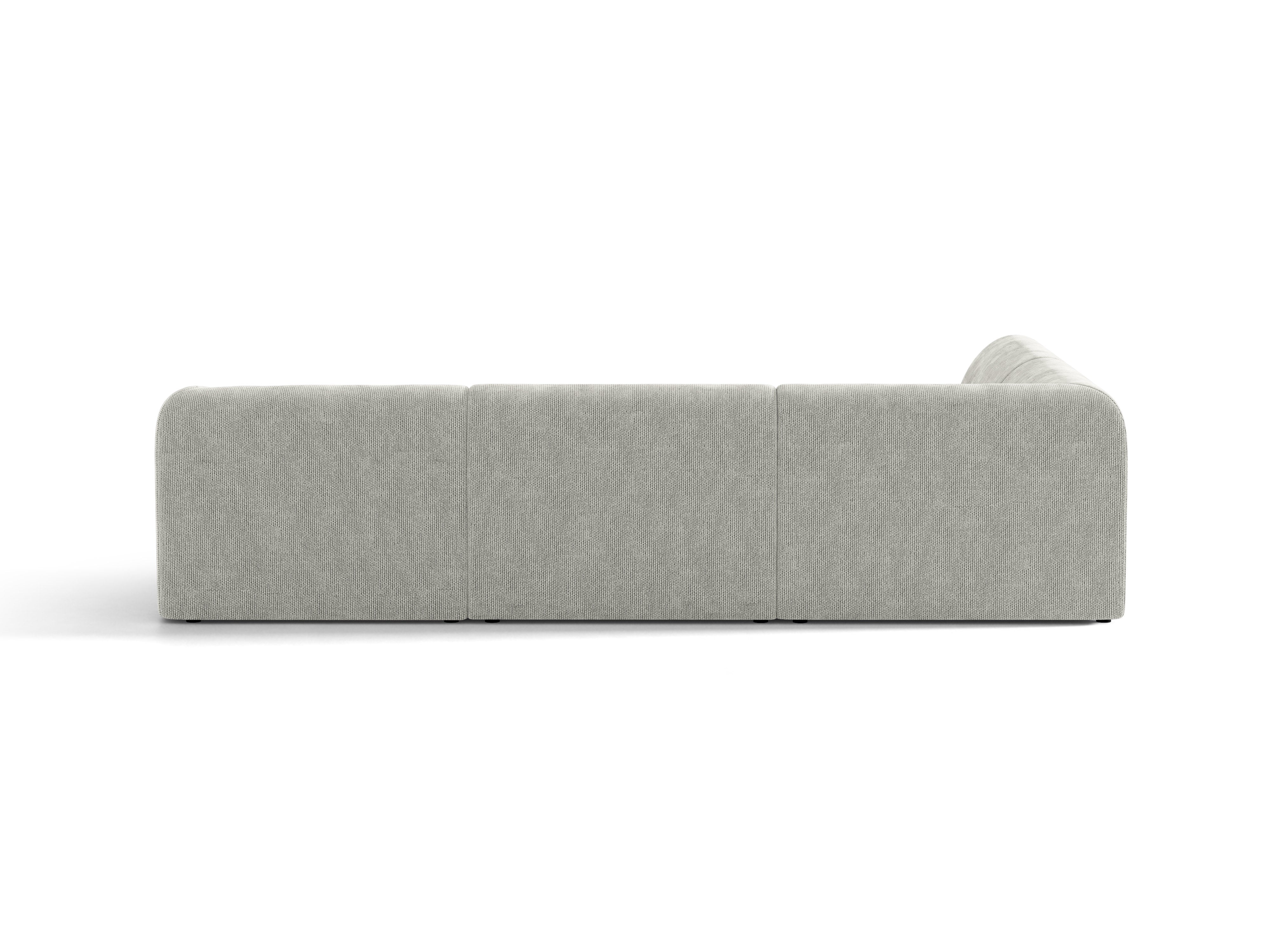 Linksseitiges 6-Sitzer-Sofa MILEY graues Chenille