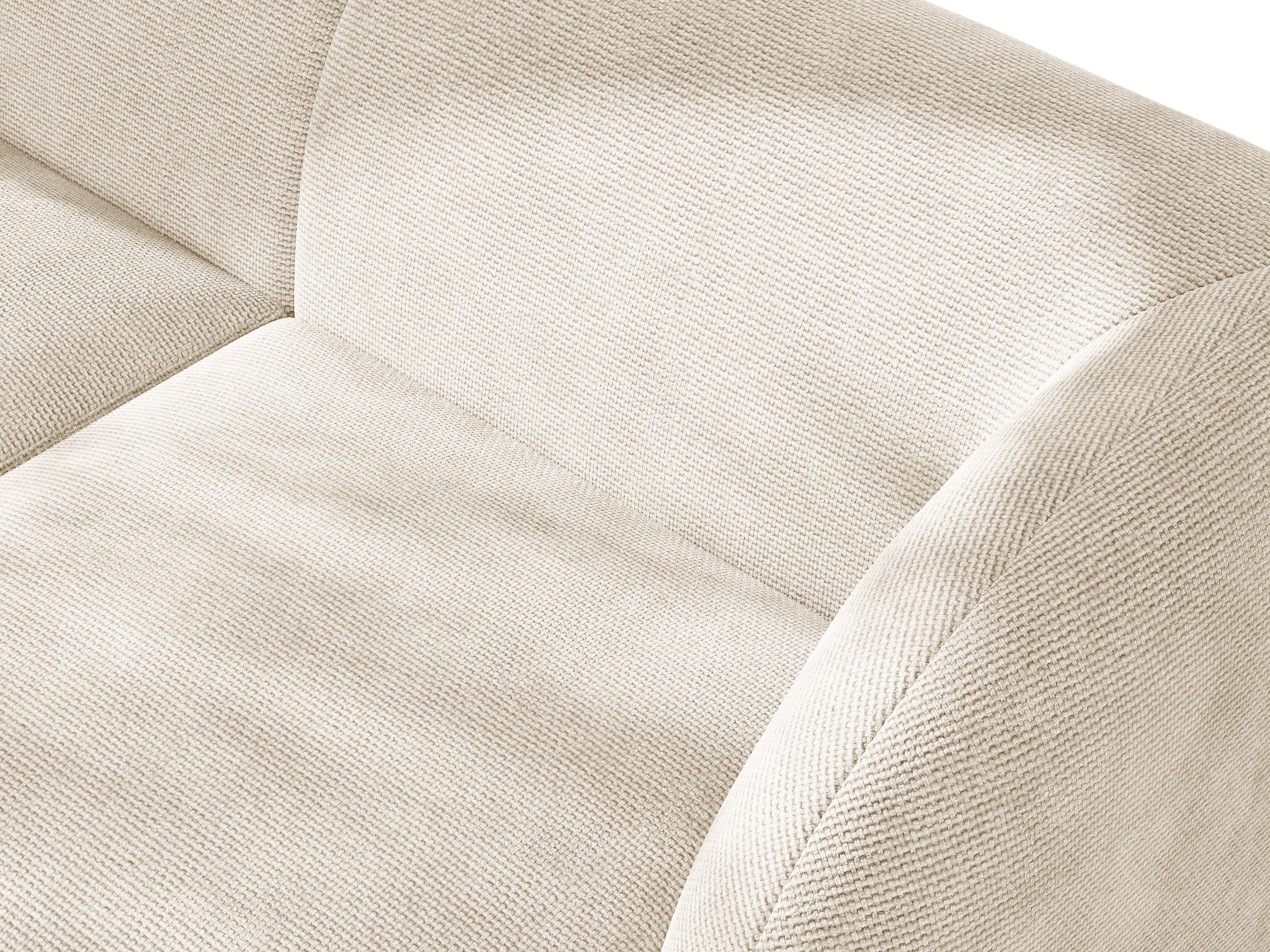 Linksseitiges 6-Sitzer-Sofa MILEY Elfenbein Chenille