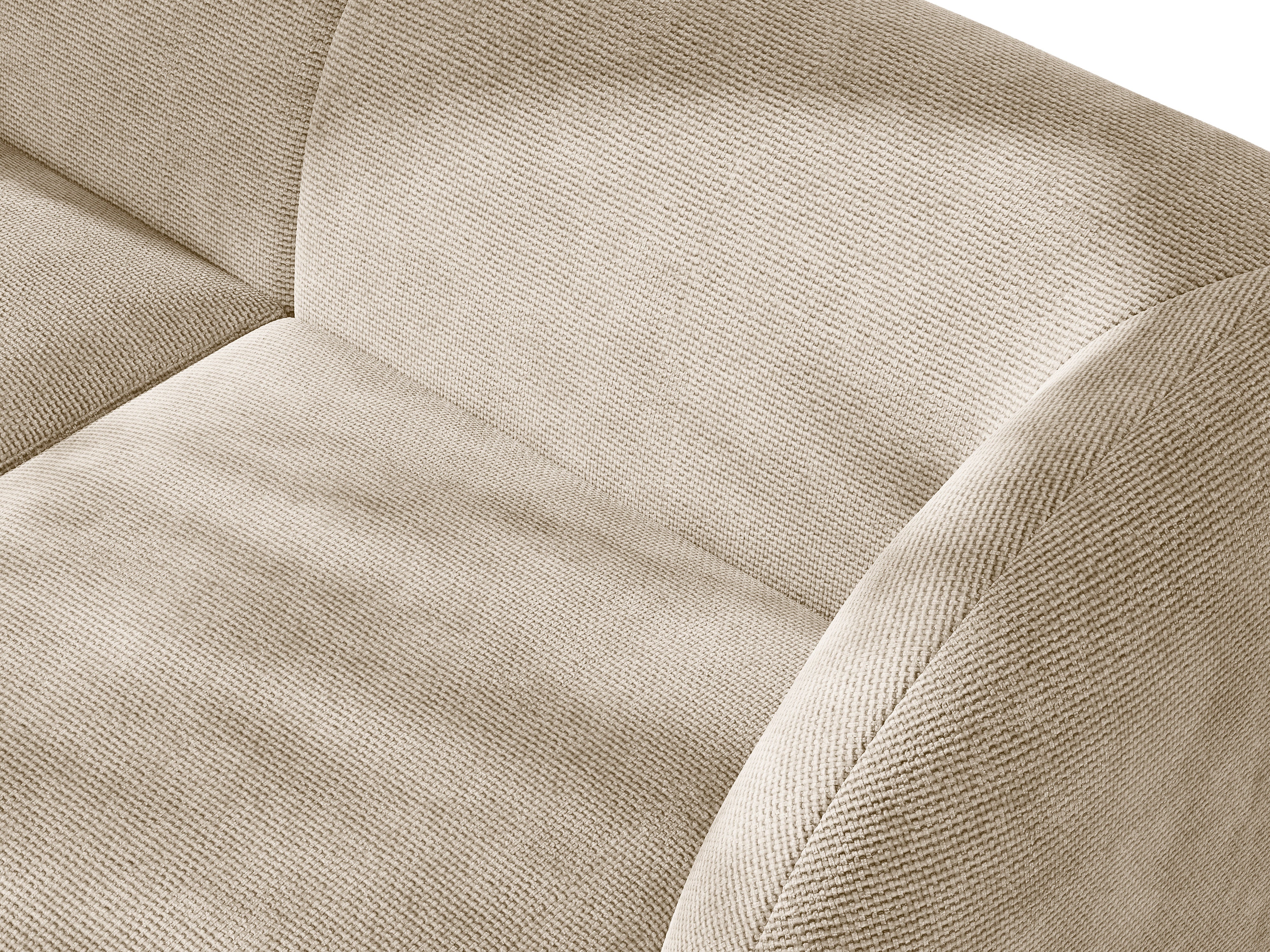 Linksseitiges 6-Sitzer-Sofa MILEY in beigem Chenille