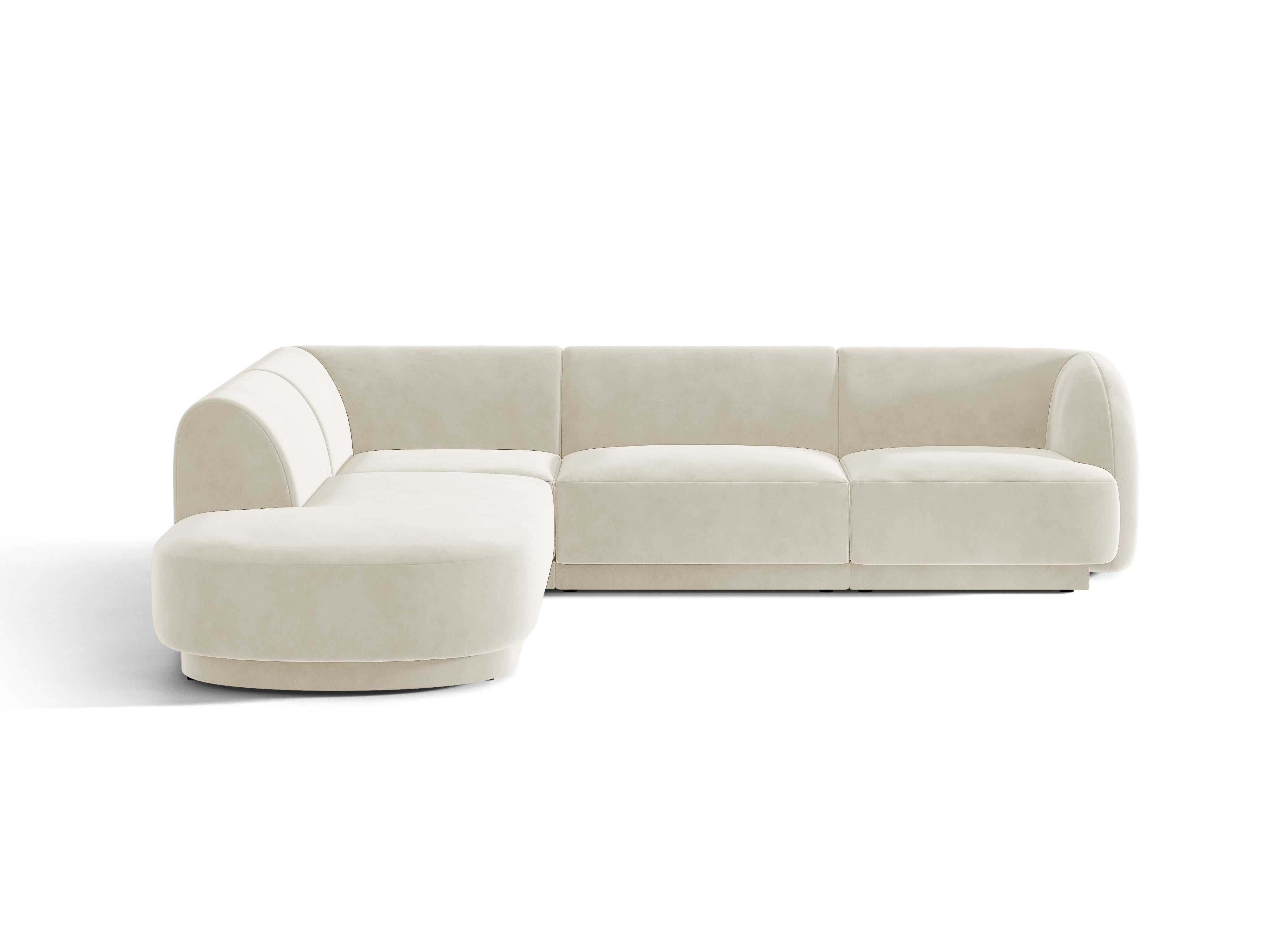 Samt-Ecksofa für 6 Personen links MILEY beige