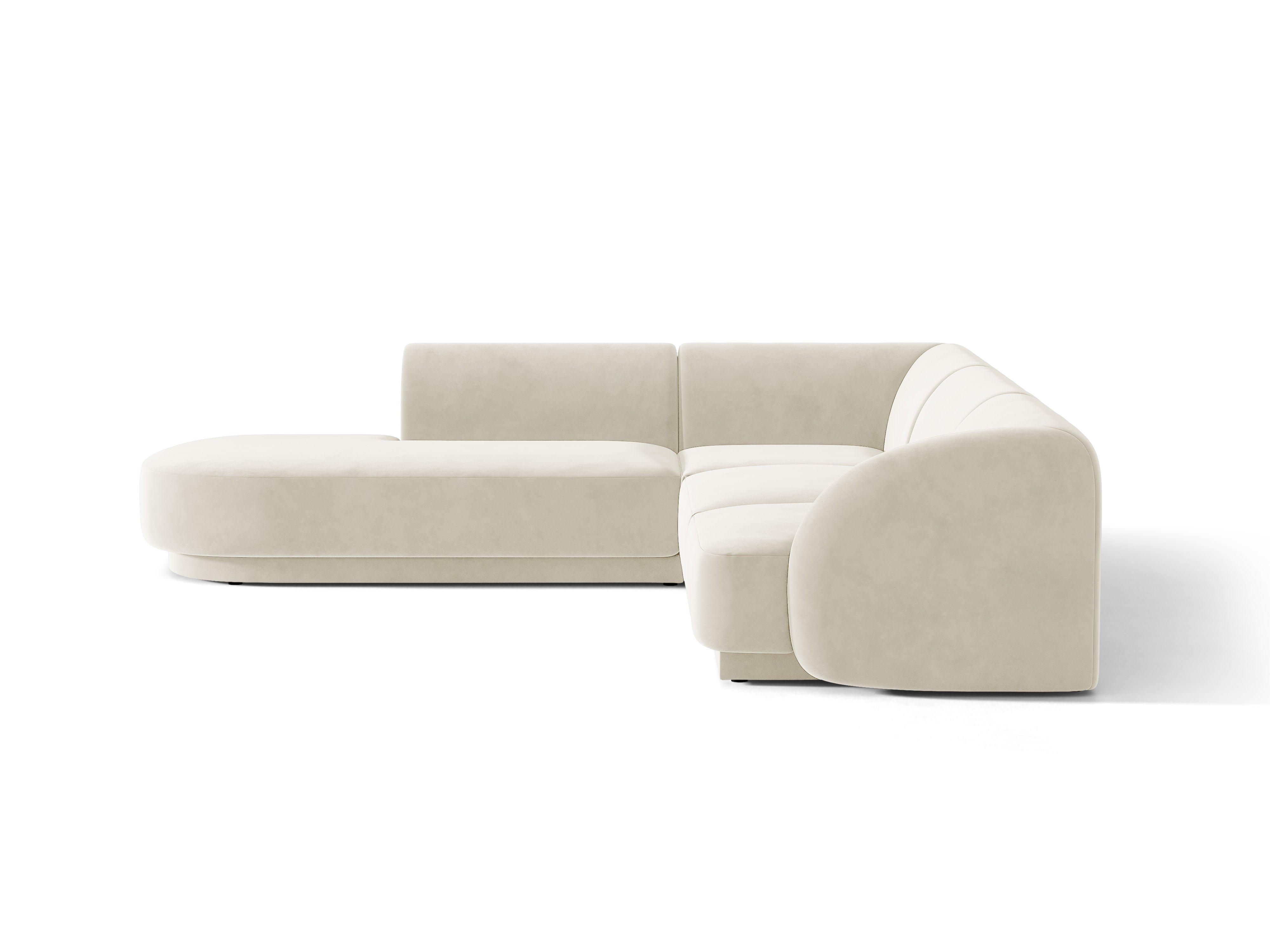 Samt-Ecksofa für 6 Personen links MILEY beige