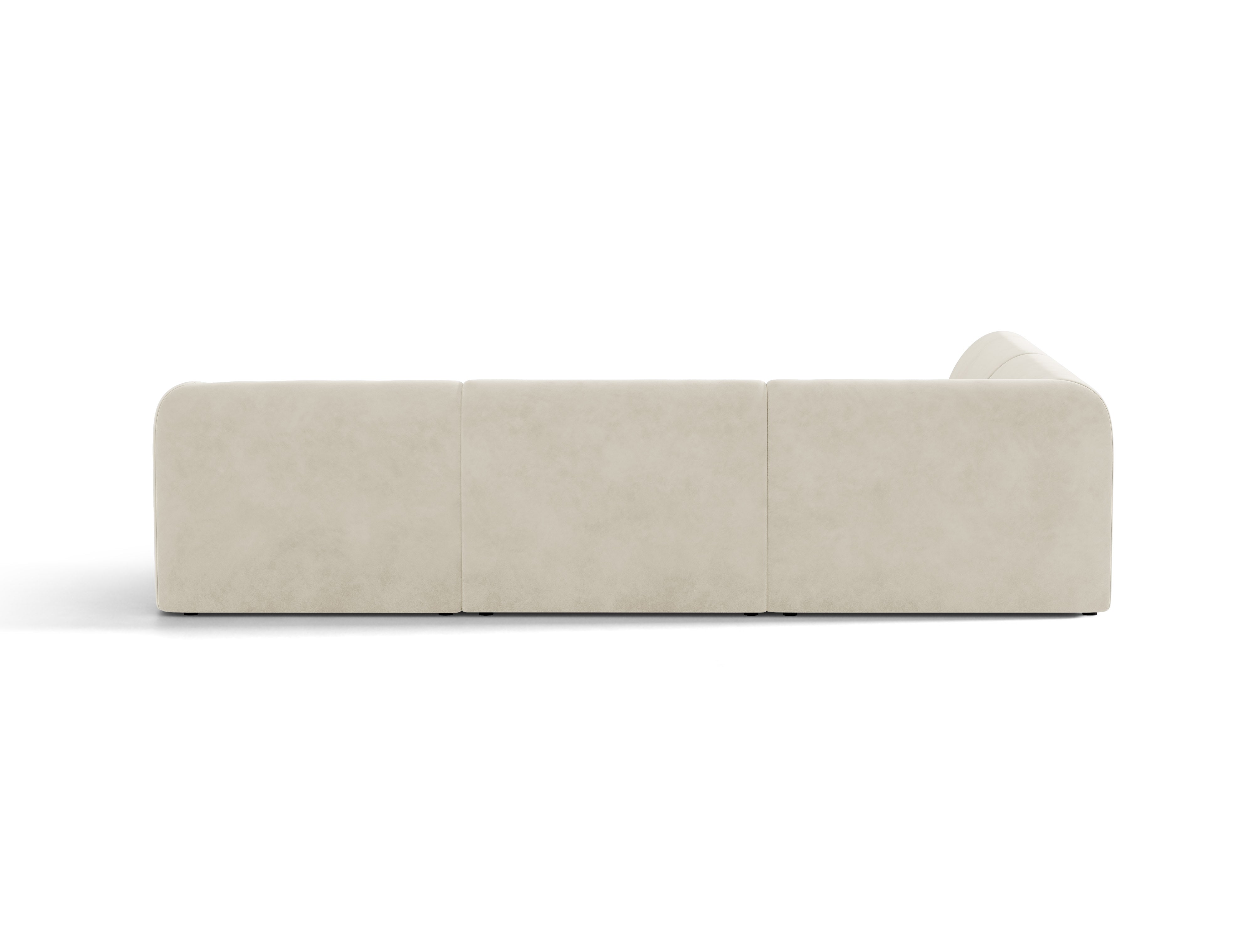 Samt-Ecksofa für 6 Personen links MILEY beige