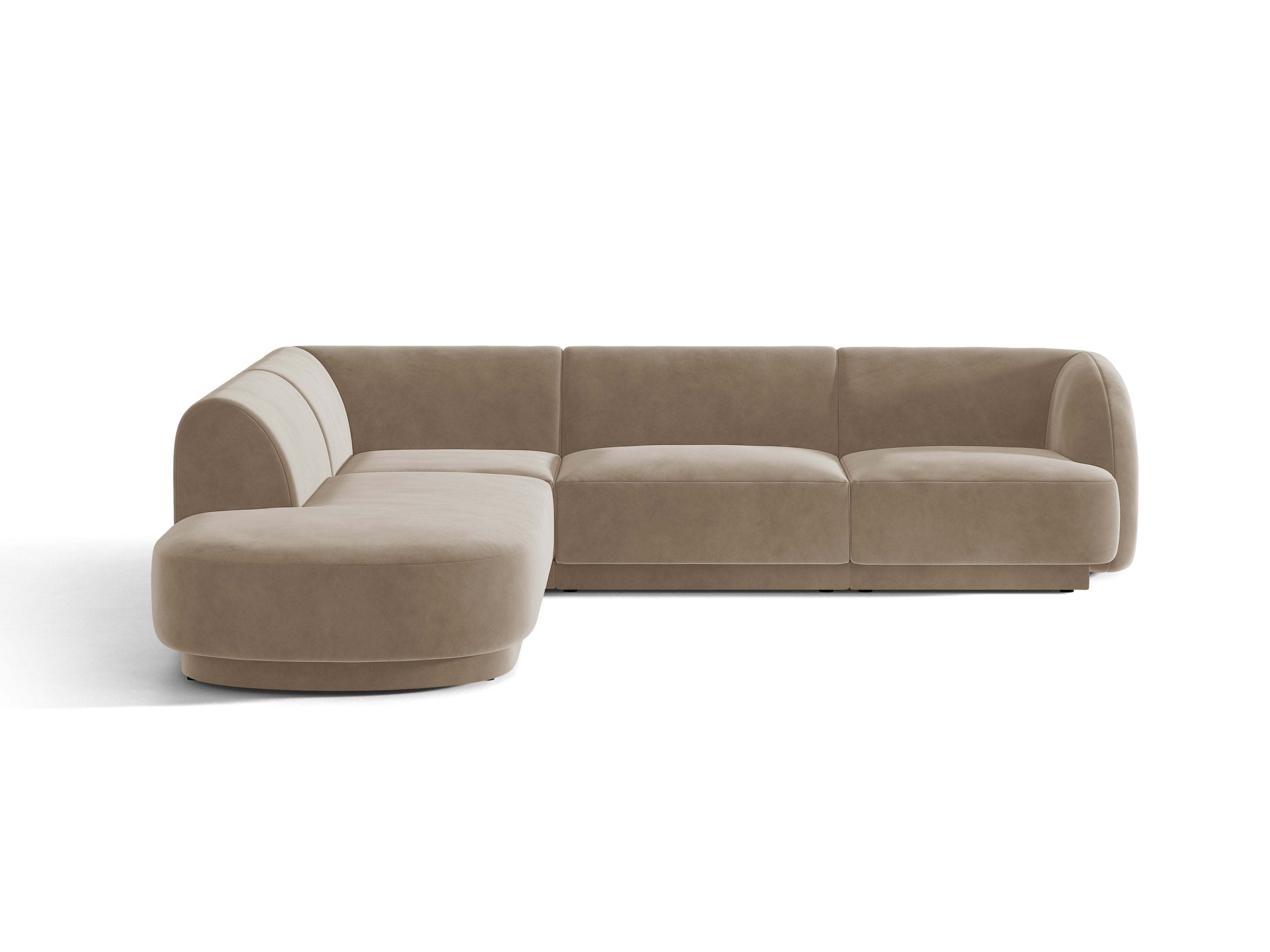 Samt-Ecksofa für 6 Personen links MILEY cappuccino
