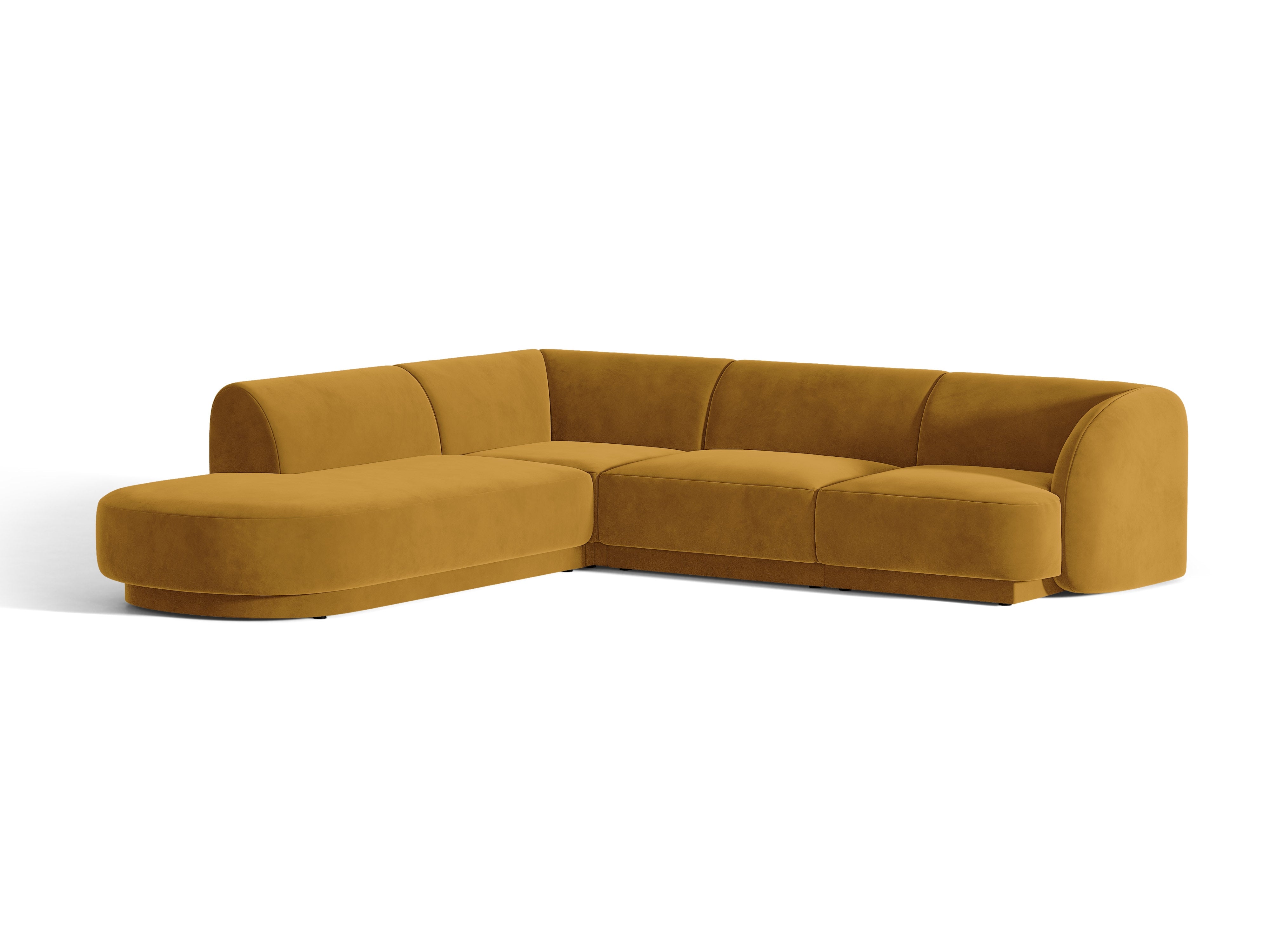 Samt-Ecksofa für 6 Personen links MILEY gelb