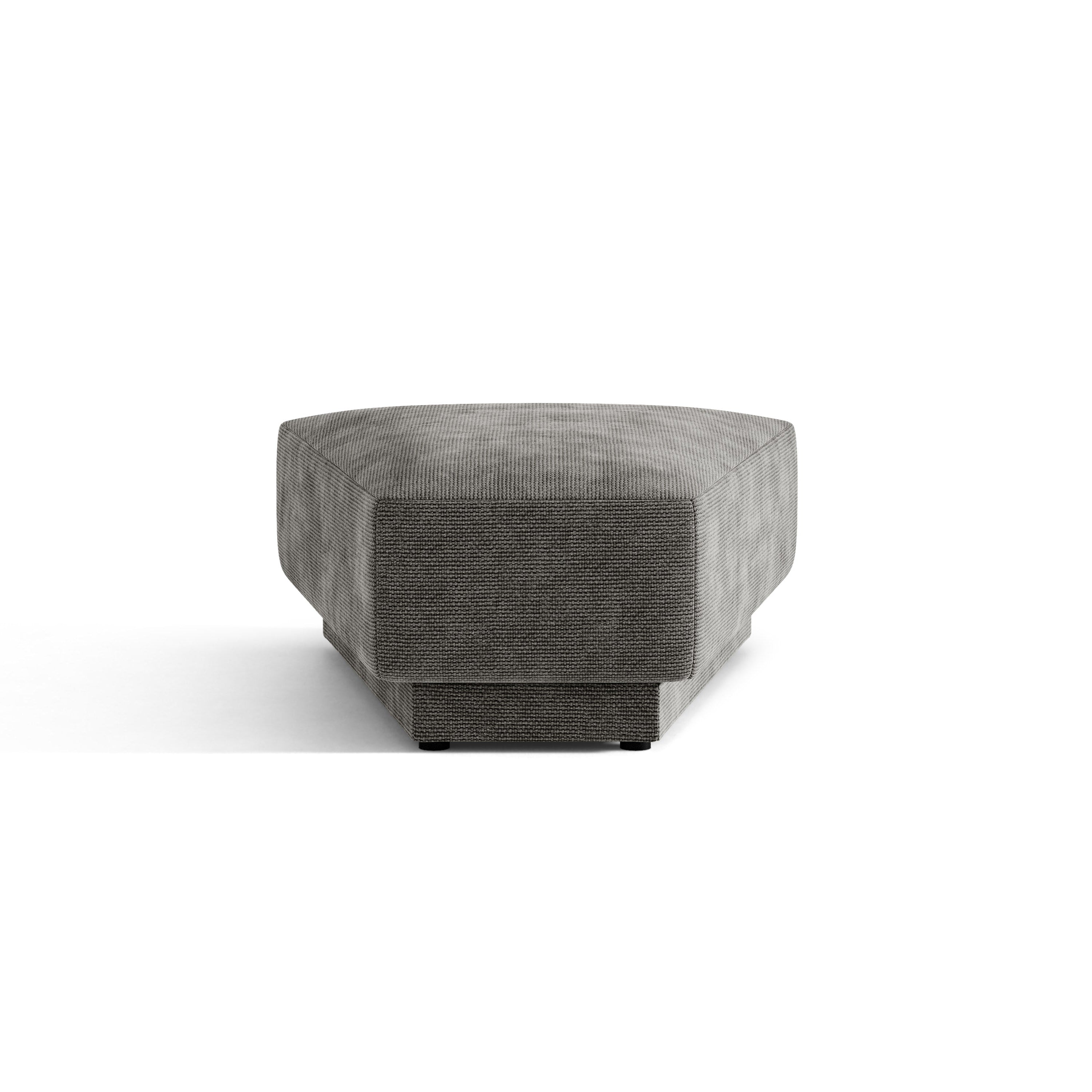 Pouf / Modul MILEY grauer Chenille seidig