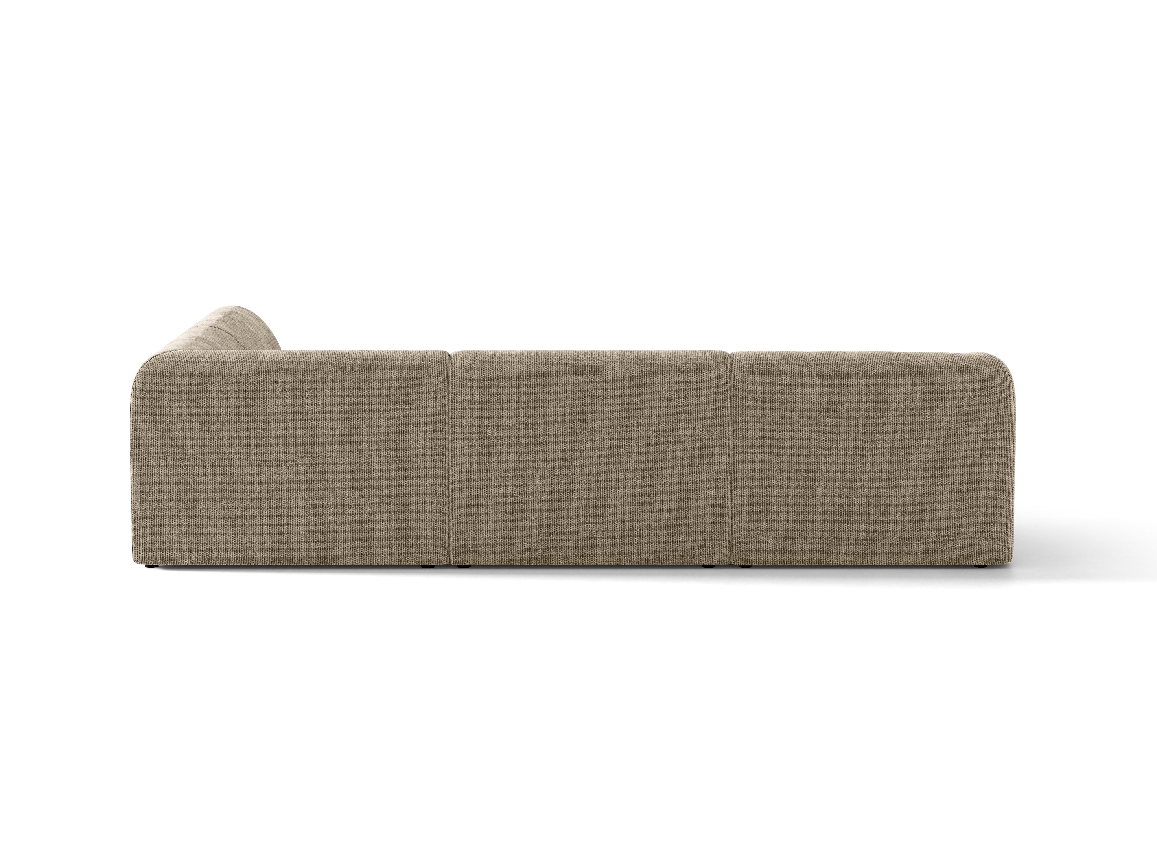 Sechs-Sitzer rechtsseitiger Ecksofa MILEY beige samtig