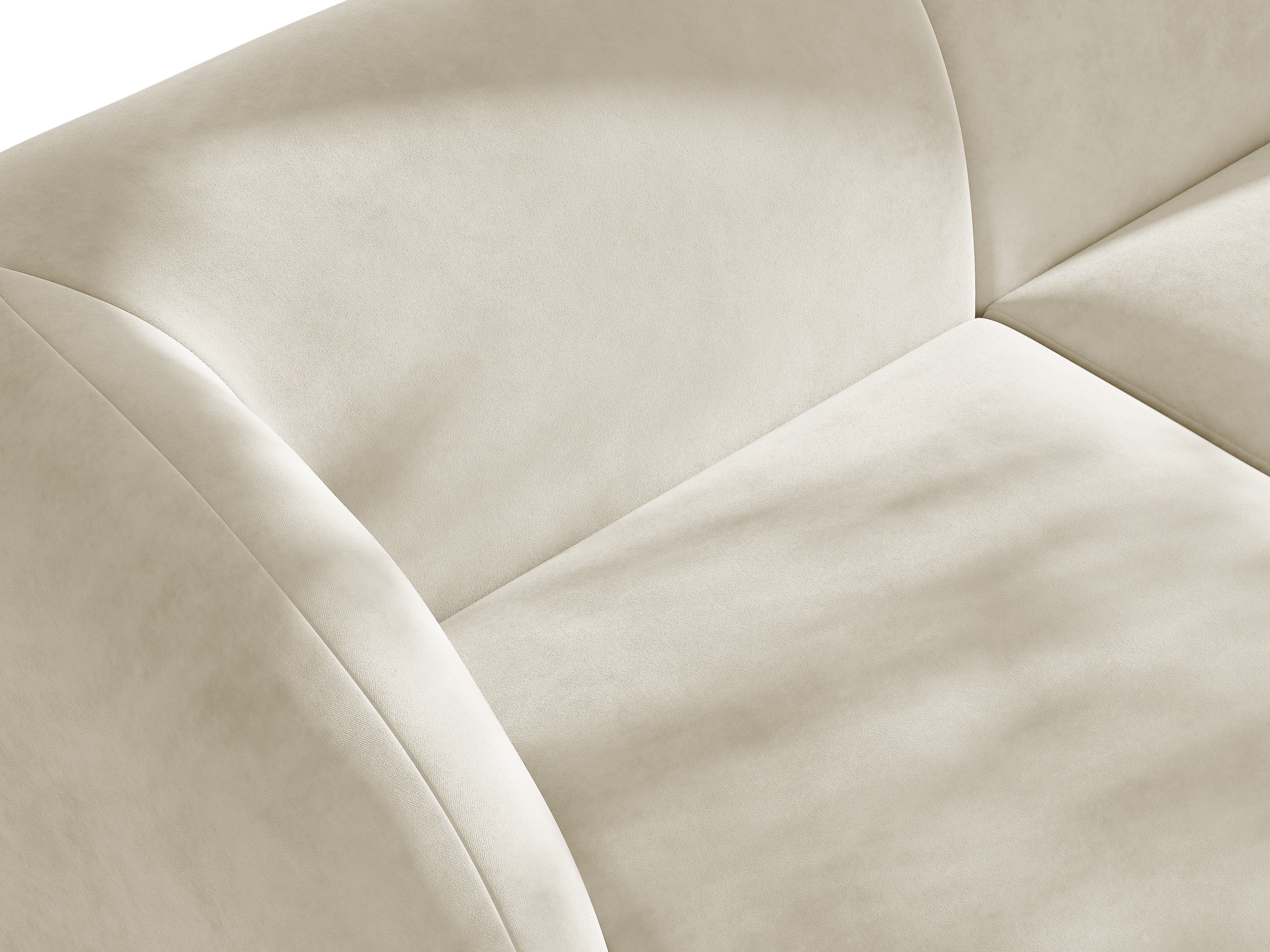 Samt-Ecksofa für 6 Personen rechts MILEY beige