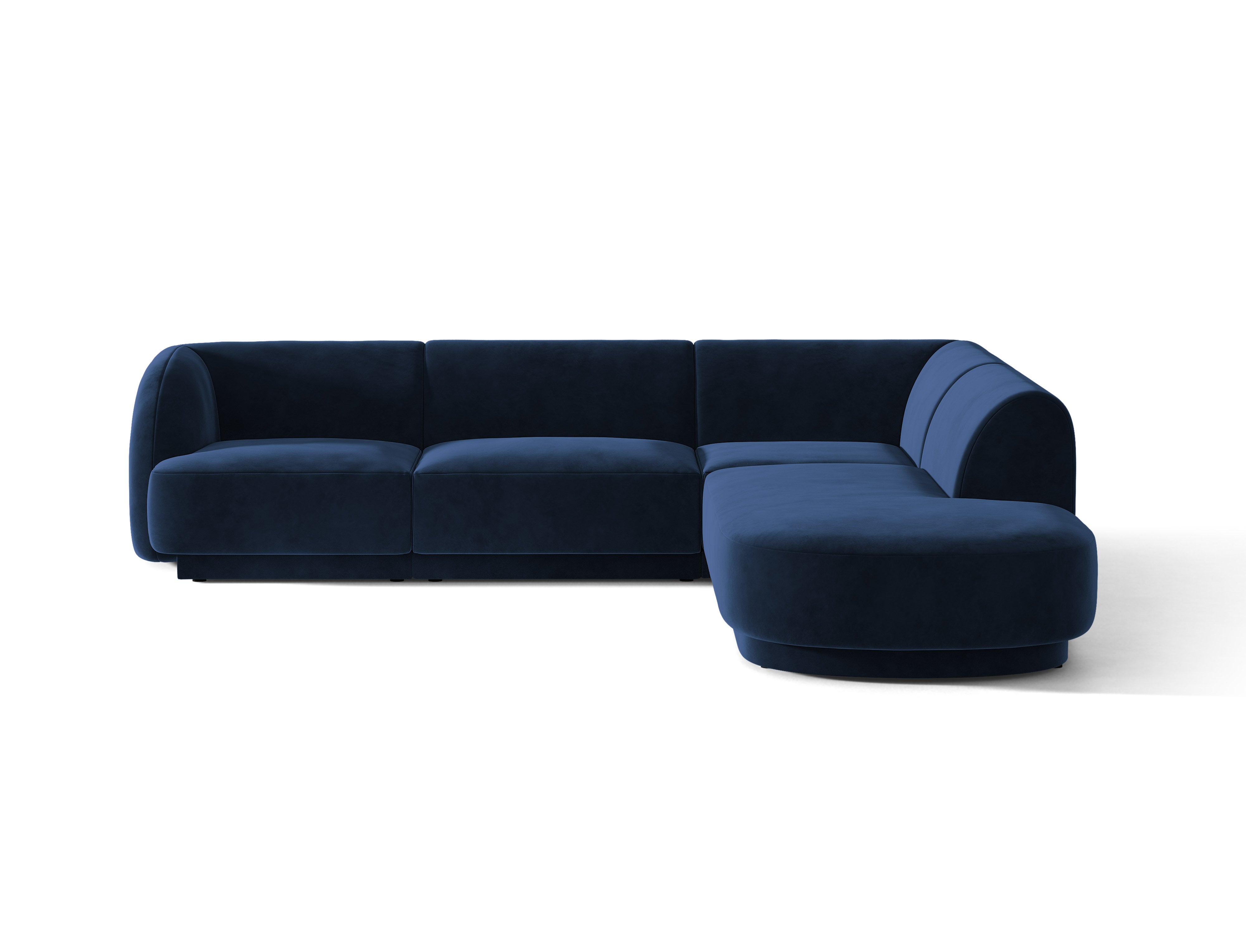 Samt-Ecksofa für 6 Personen rechts MILEY königsblau