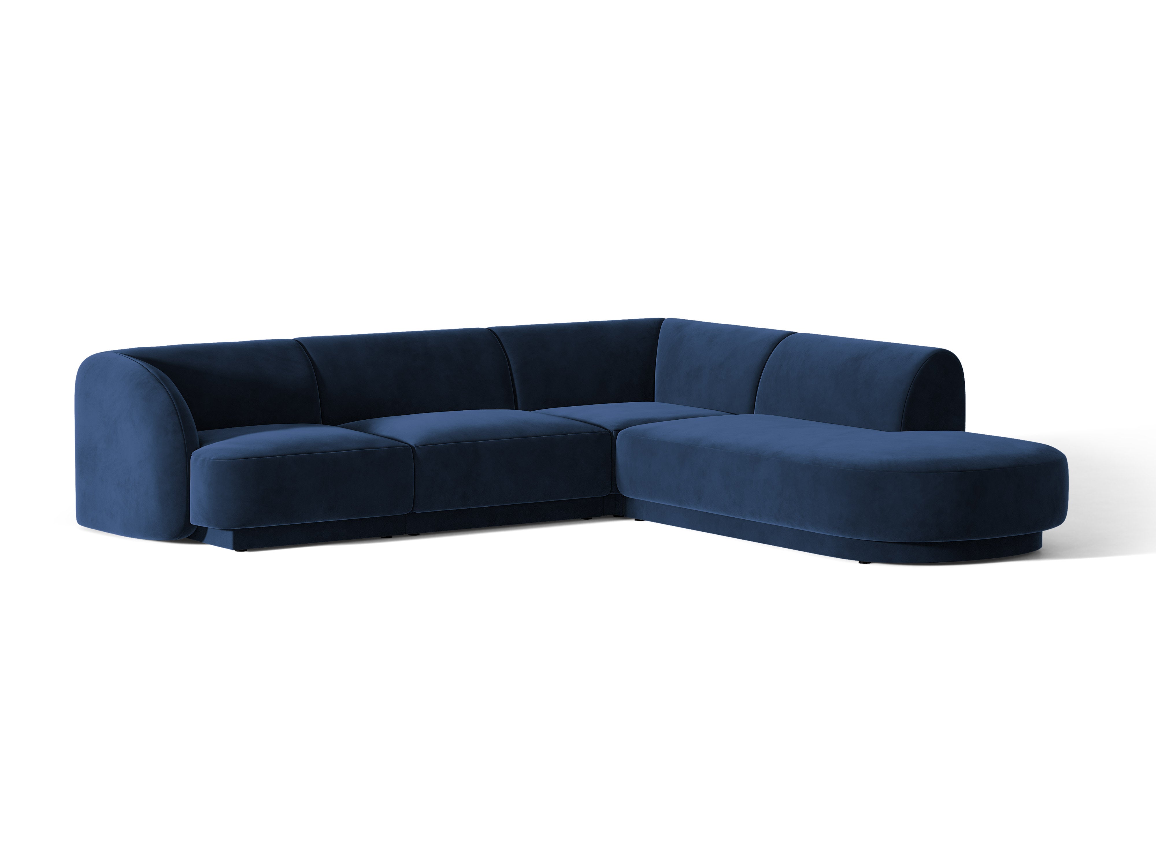 Samt-Ecksofa für 6 Personen rechts MILEY königsblau