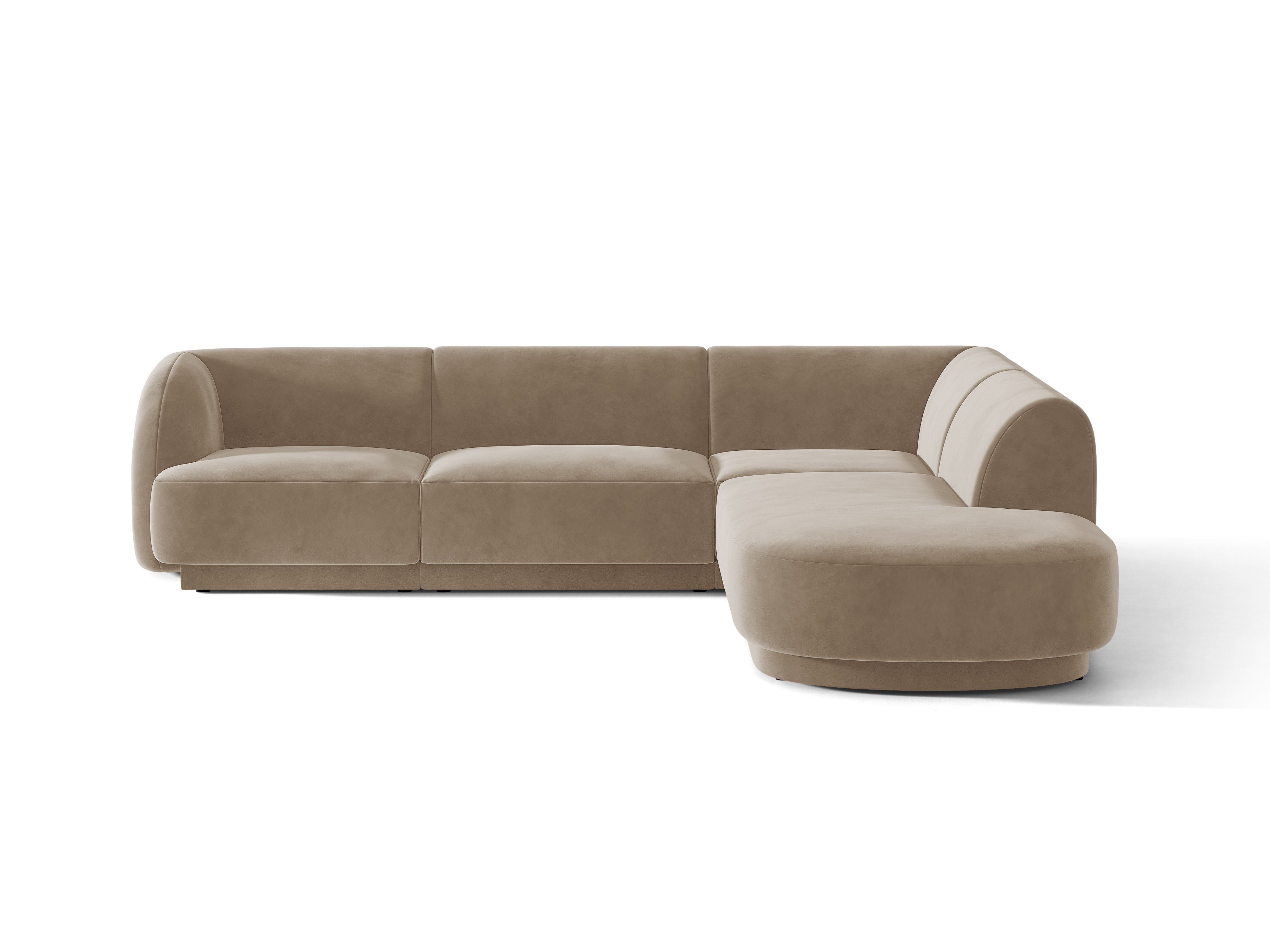 Samt-Ecksofa für 6 Personen rechts MILEY cappuccino