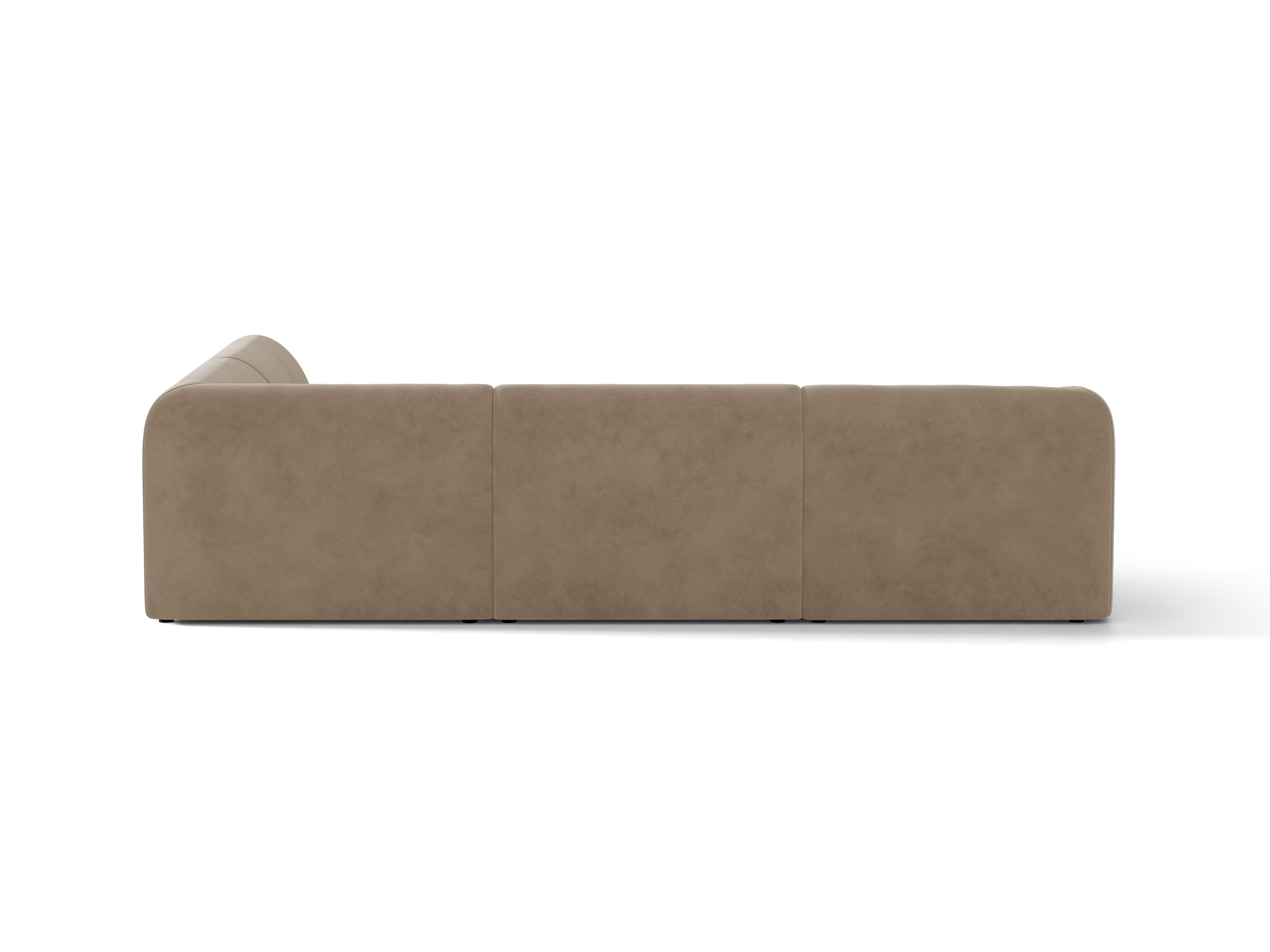 Samt-Ecksofa für 6 Personen rechts MILEY cappuccino