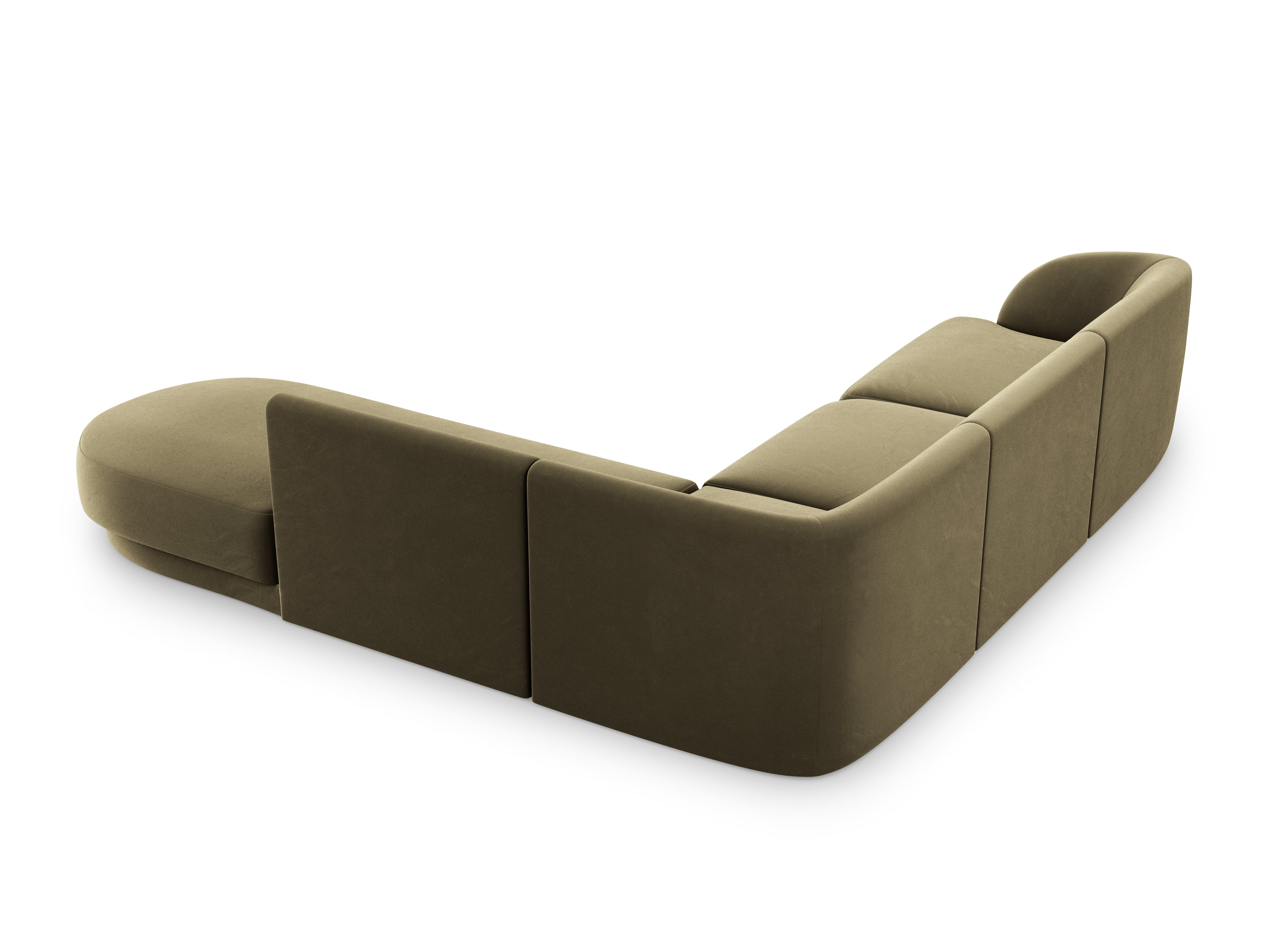 Narożnik aksamitny 6-osobowy prawostronny MILEY zielony Micadoni Eye on Design