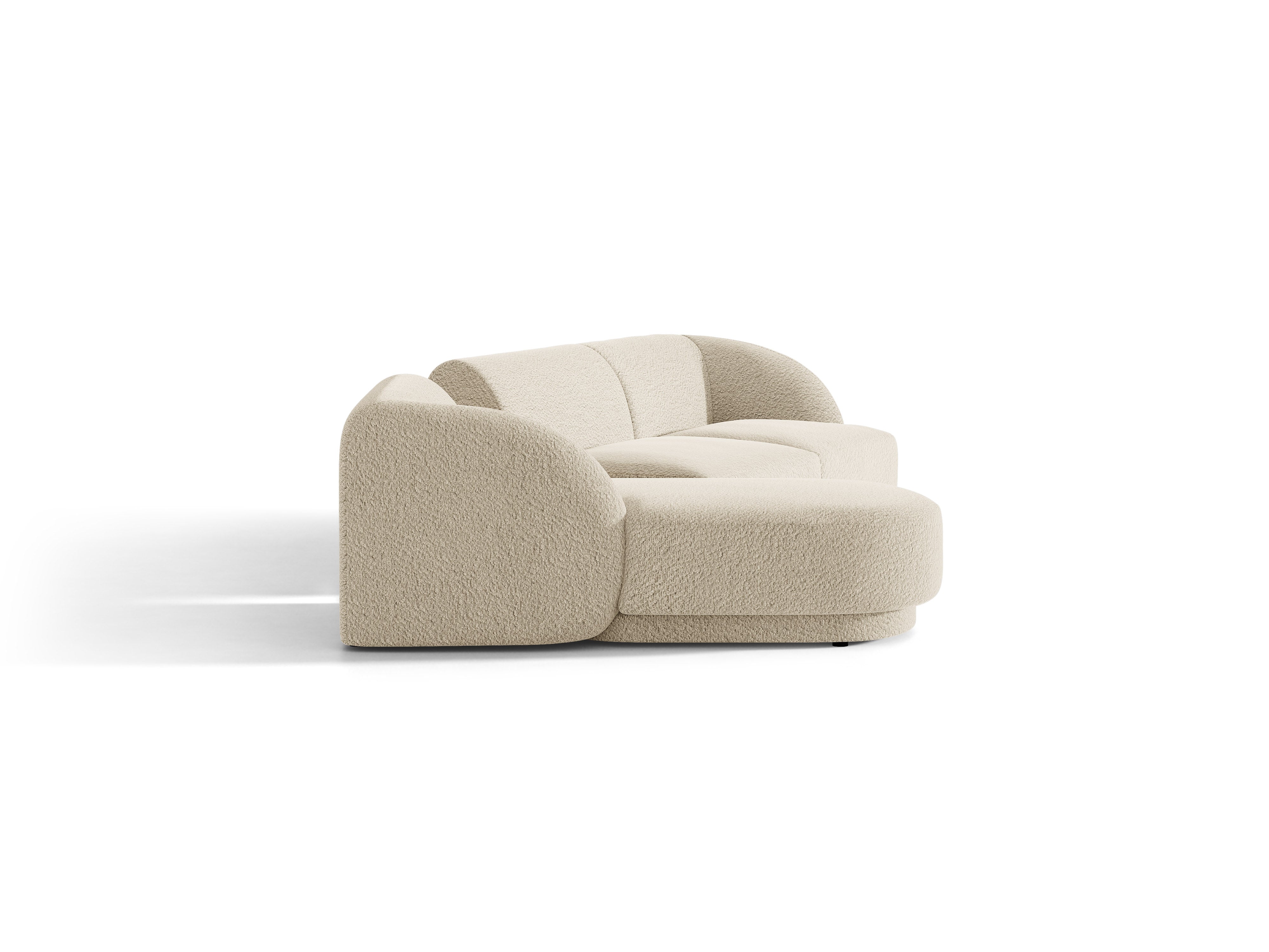 Modulares Ecksofa mit Tisch 3-sitzig links MILEY beige Boucle