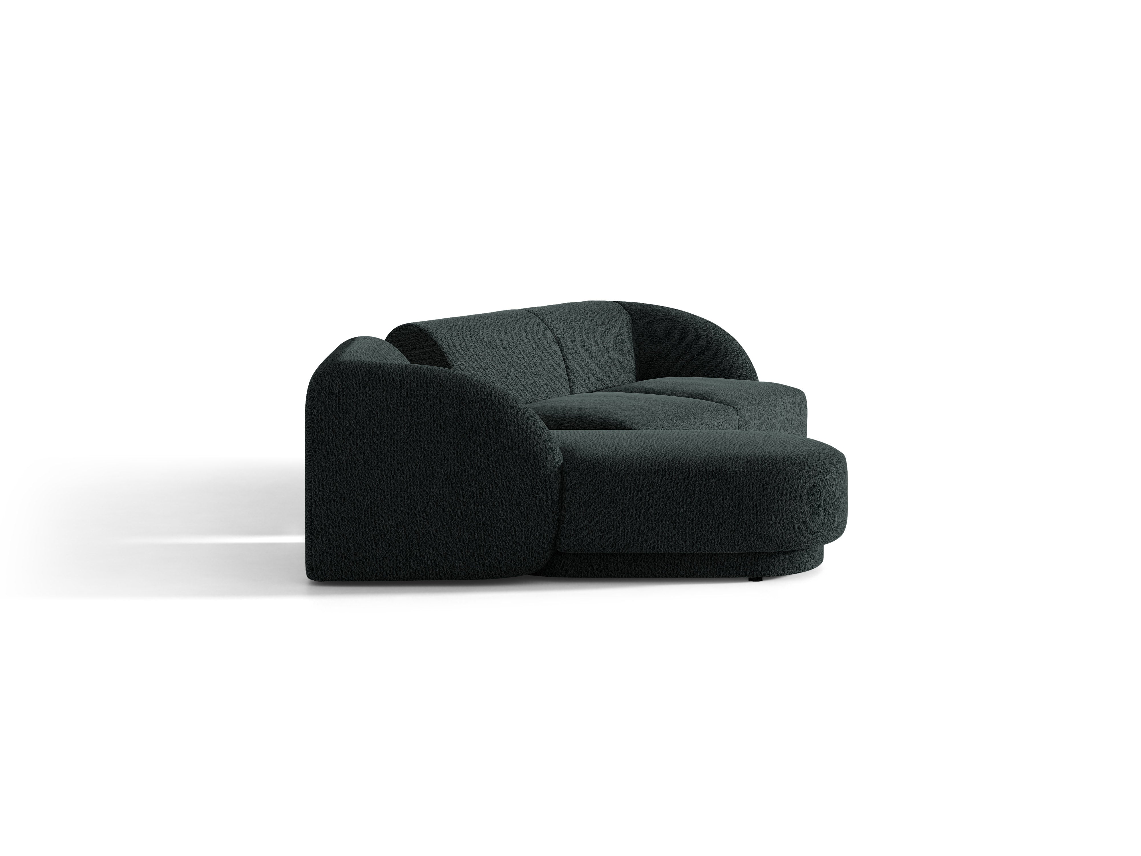 Modulares Ecksofa mit Tisch 3-sitzig links MILEY schwarz Boucle
