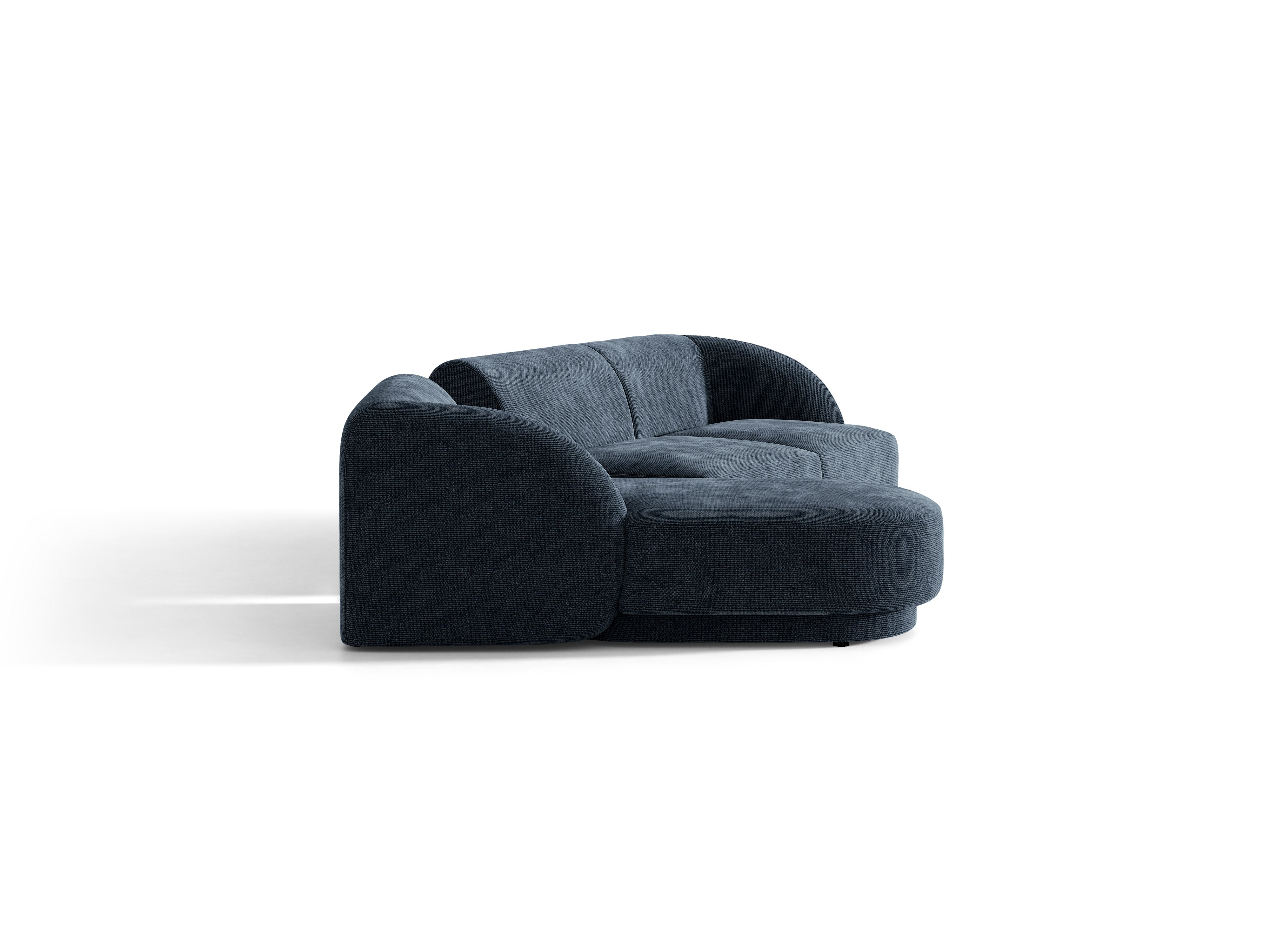Modulares Ecksofa mit Tisch 3-sitzig links MILEY königsblau samtig