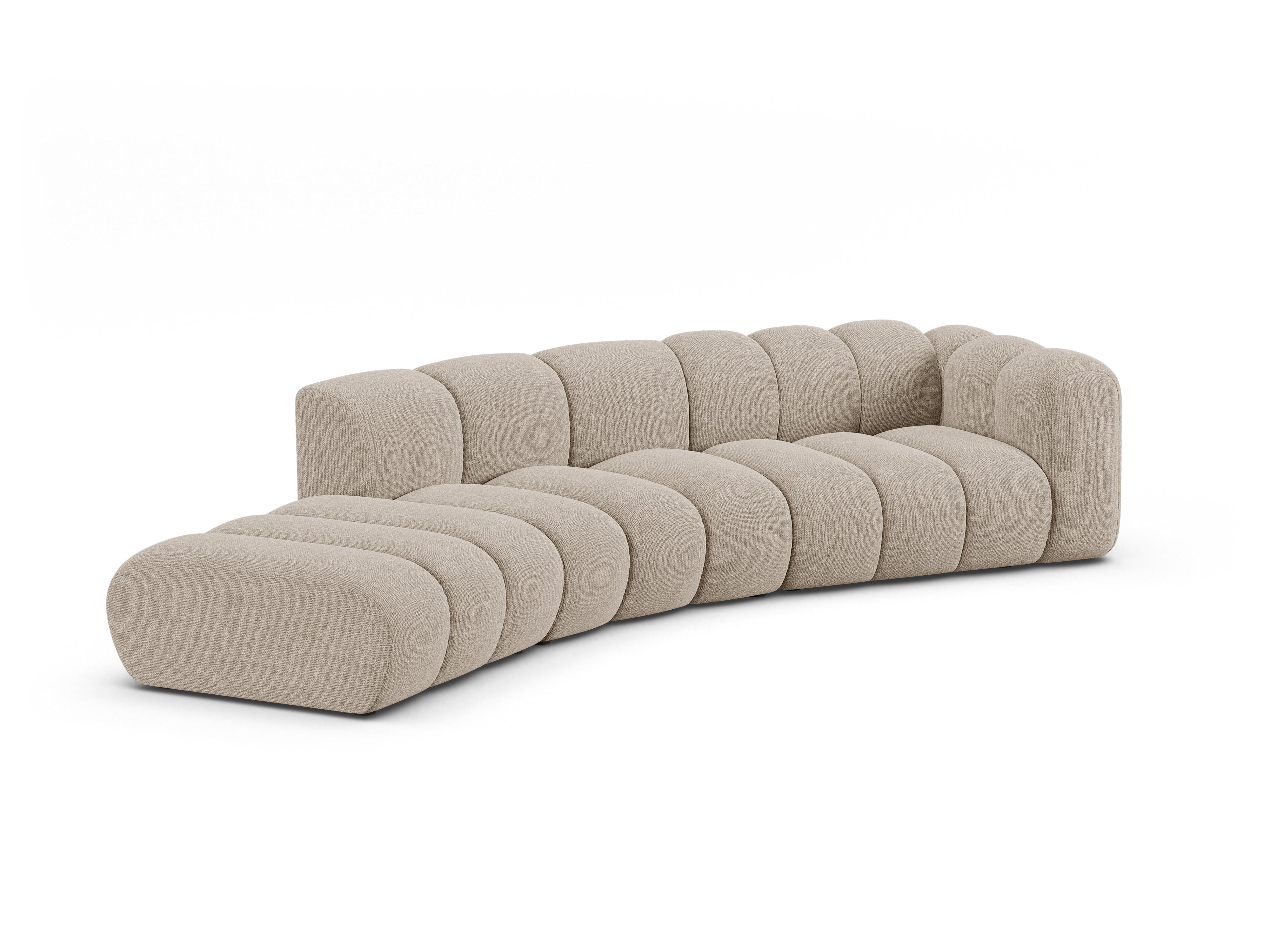 Sofa 5-sitzige linksseitige LUPINE beige Chenille