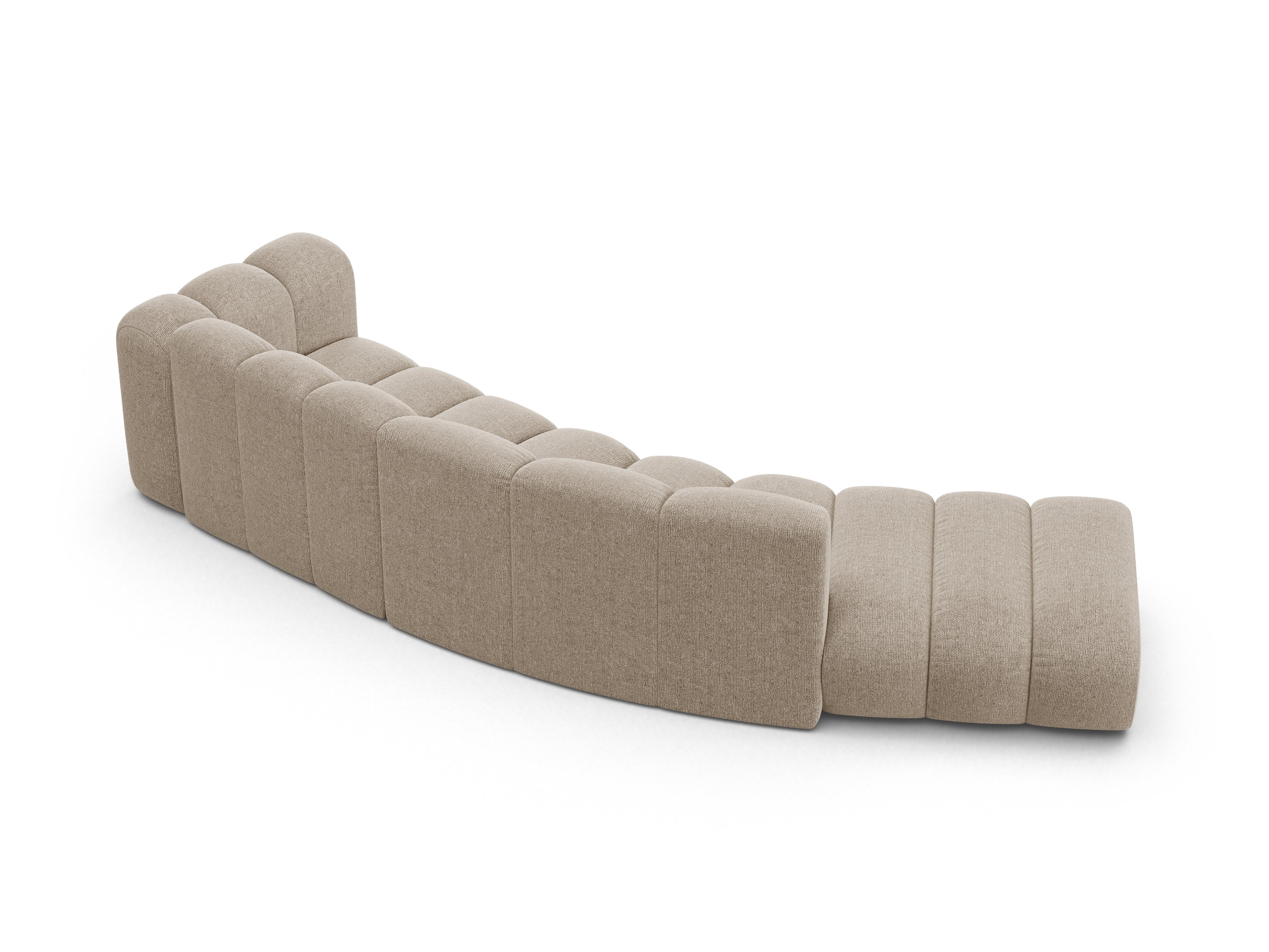 Sofa 5-sitzige linksseitige LUPINE beige Chenille