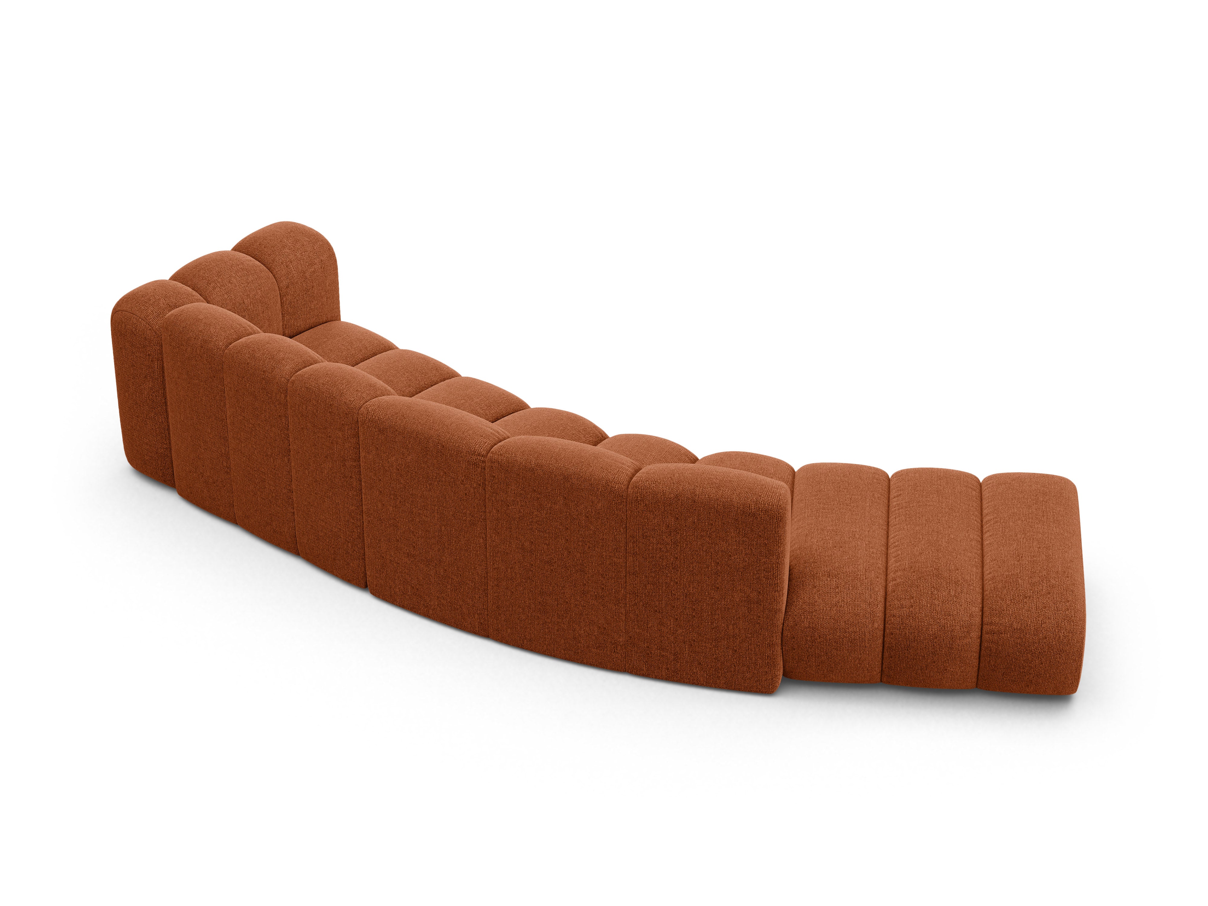 Sofa 5-sitzige linksseitige LUPINE ziegelrot Chenille