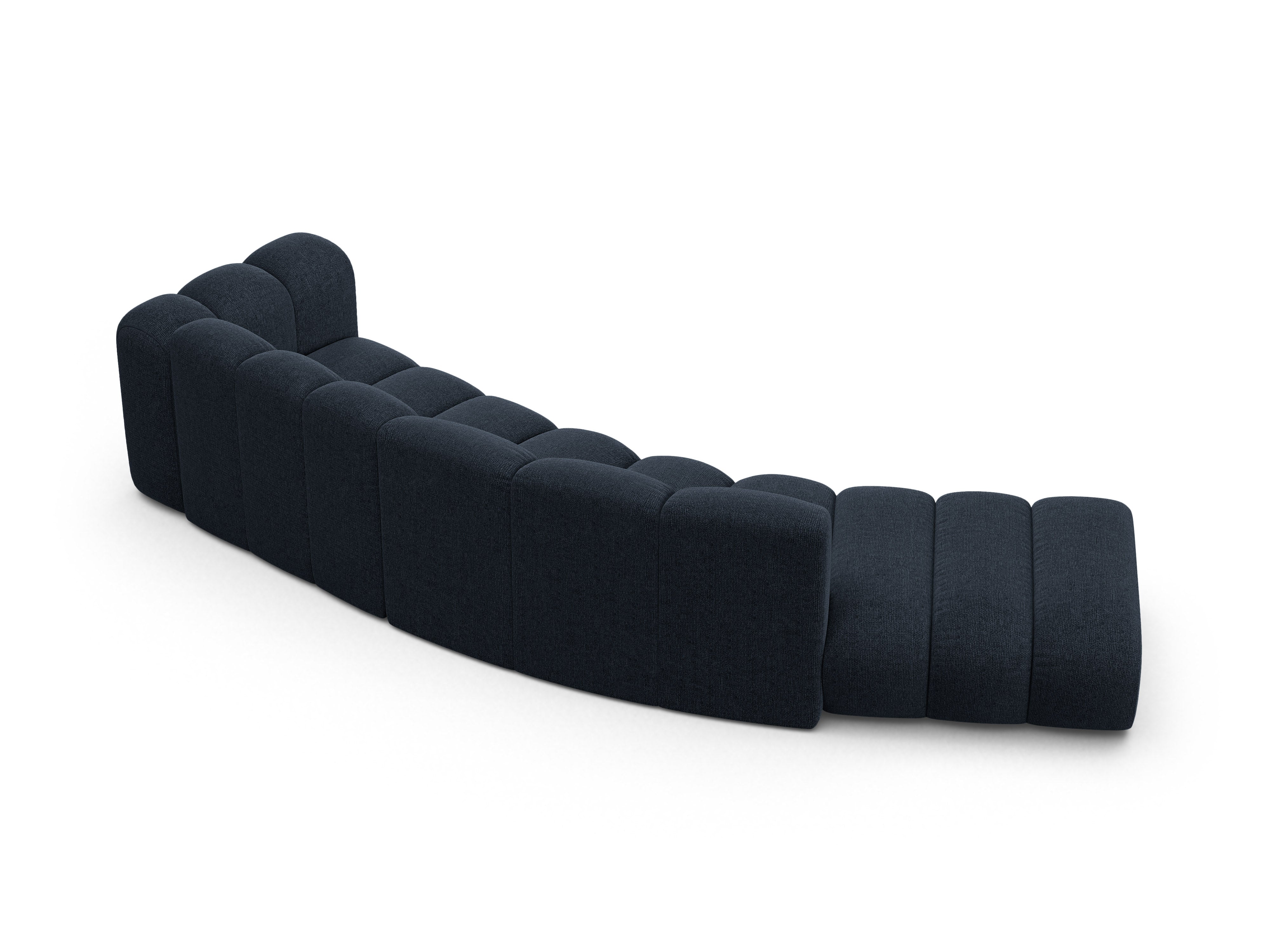 5-seater left-facing LUPINE sofa in navy chenille