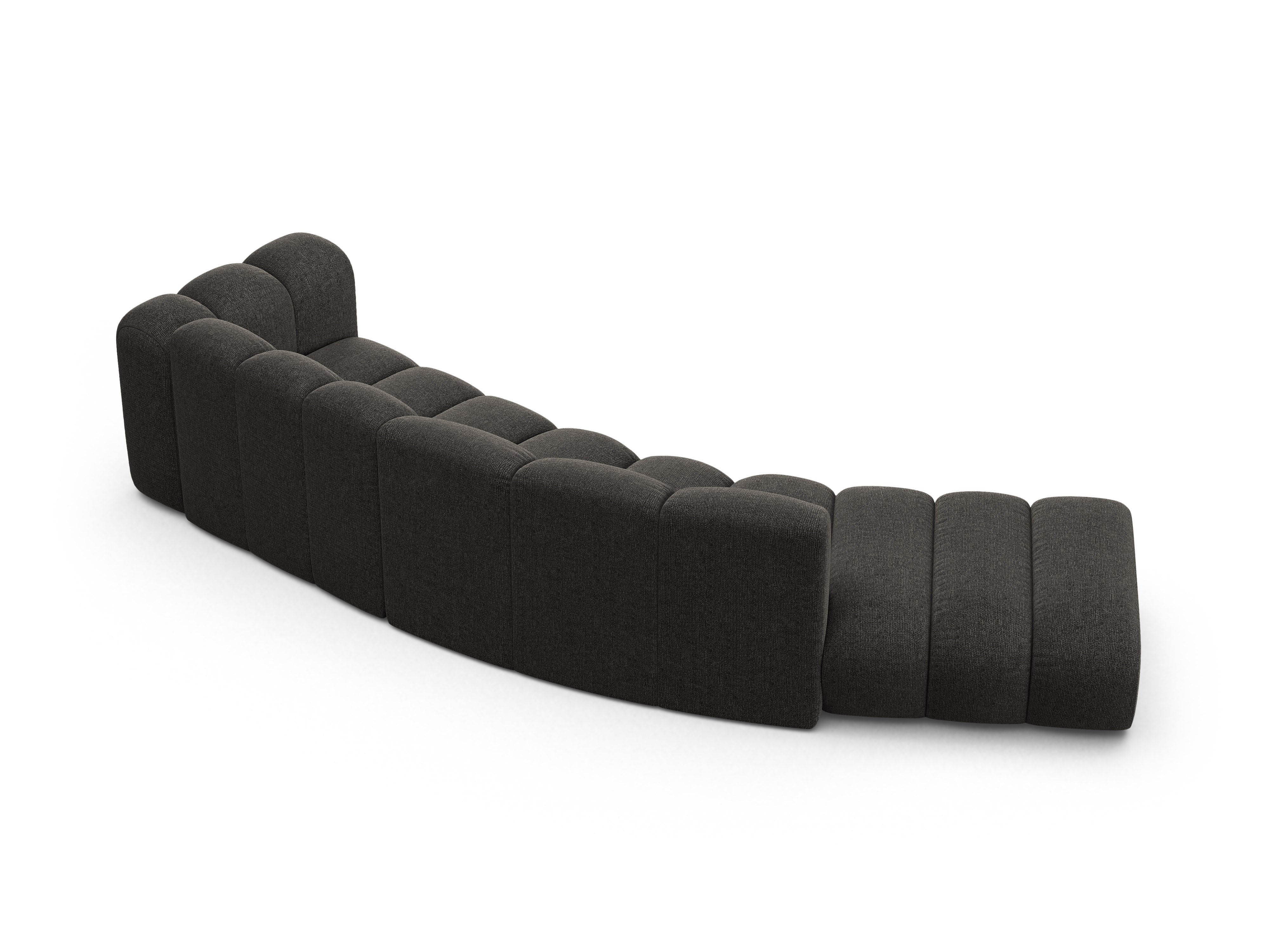 Sofa 5-sitzige linksseitige LUPINE graues Chenille