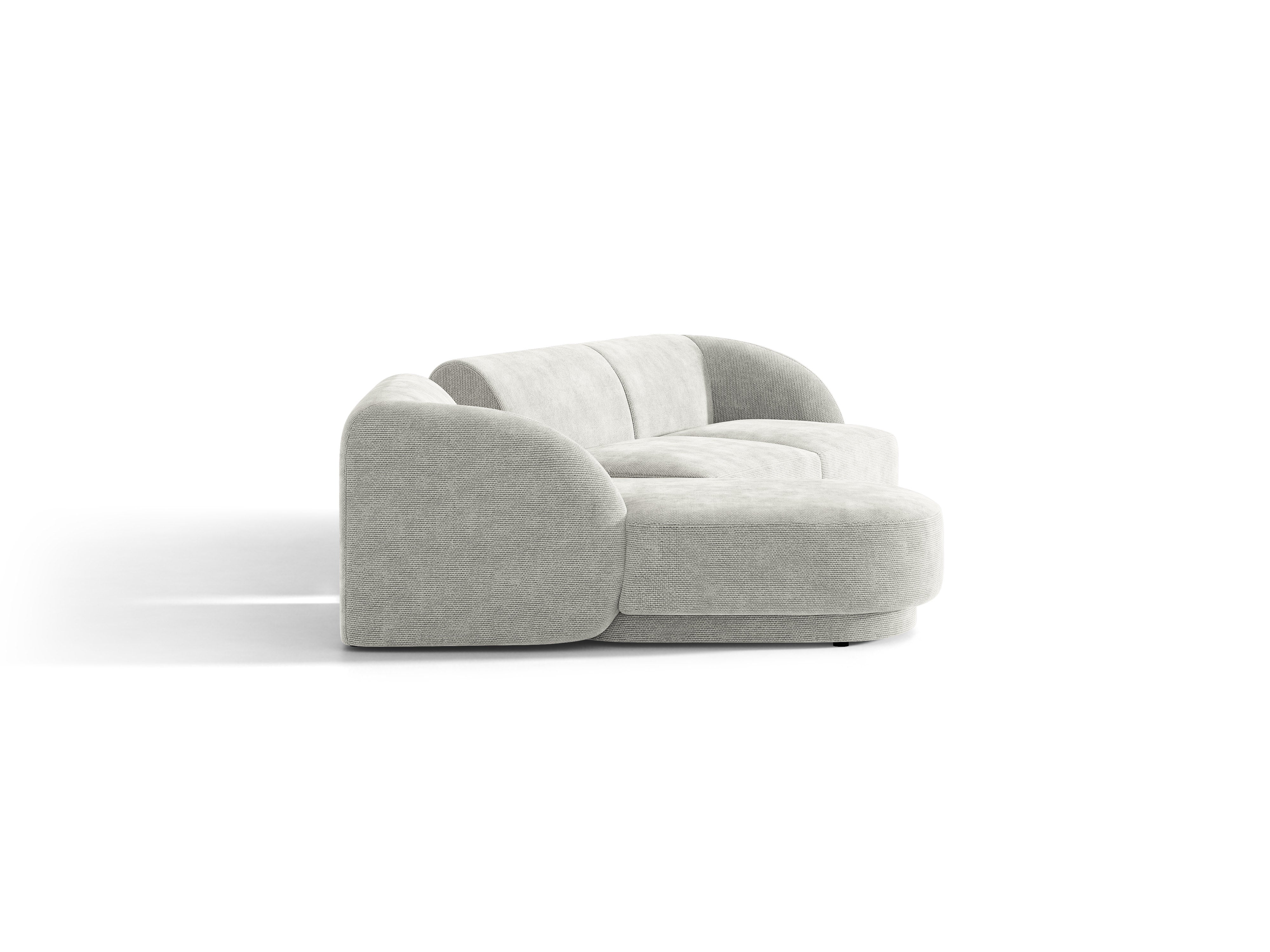 Modulares Ecksofa mit Tisch, 3-Sitzer, links, MILEY, graues Chenille