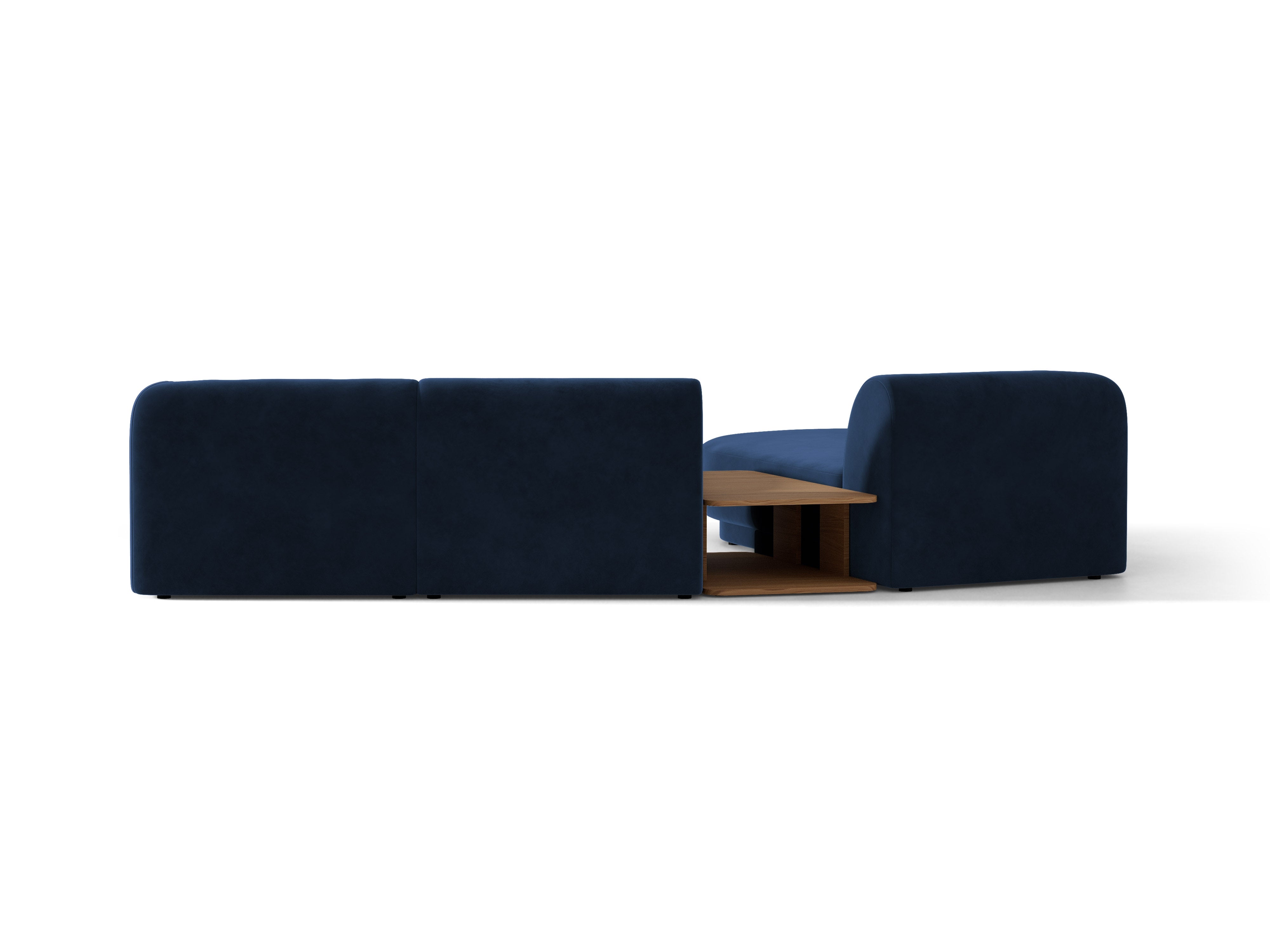 Modulares Ecksofa mit Tisch, 3-Sitzer, links, MILEY, königsblau