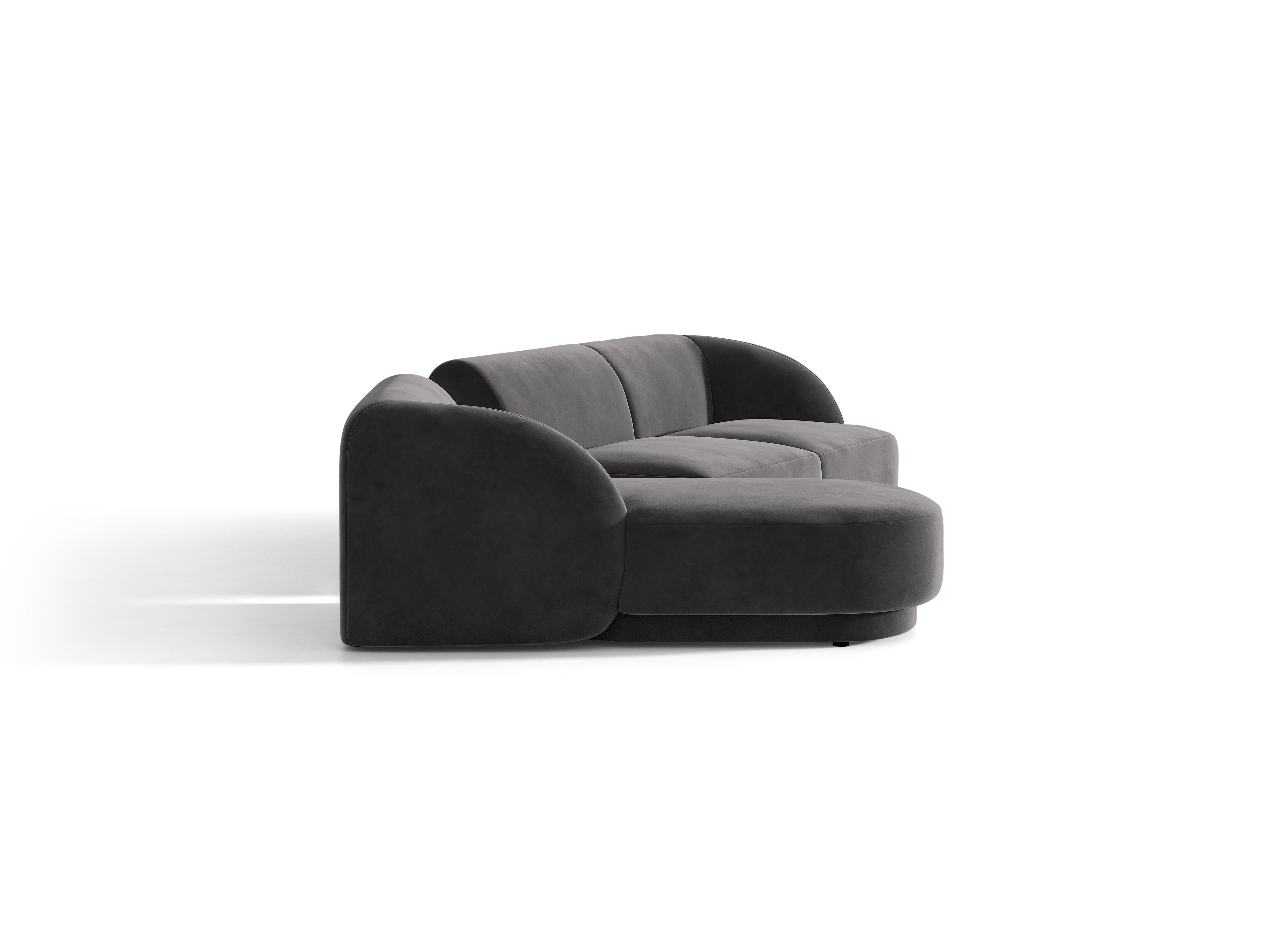 Modulares Ecksofa mit Tisch 3-sitzig links MILEY grau