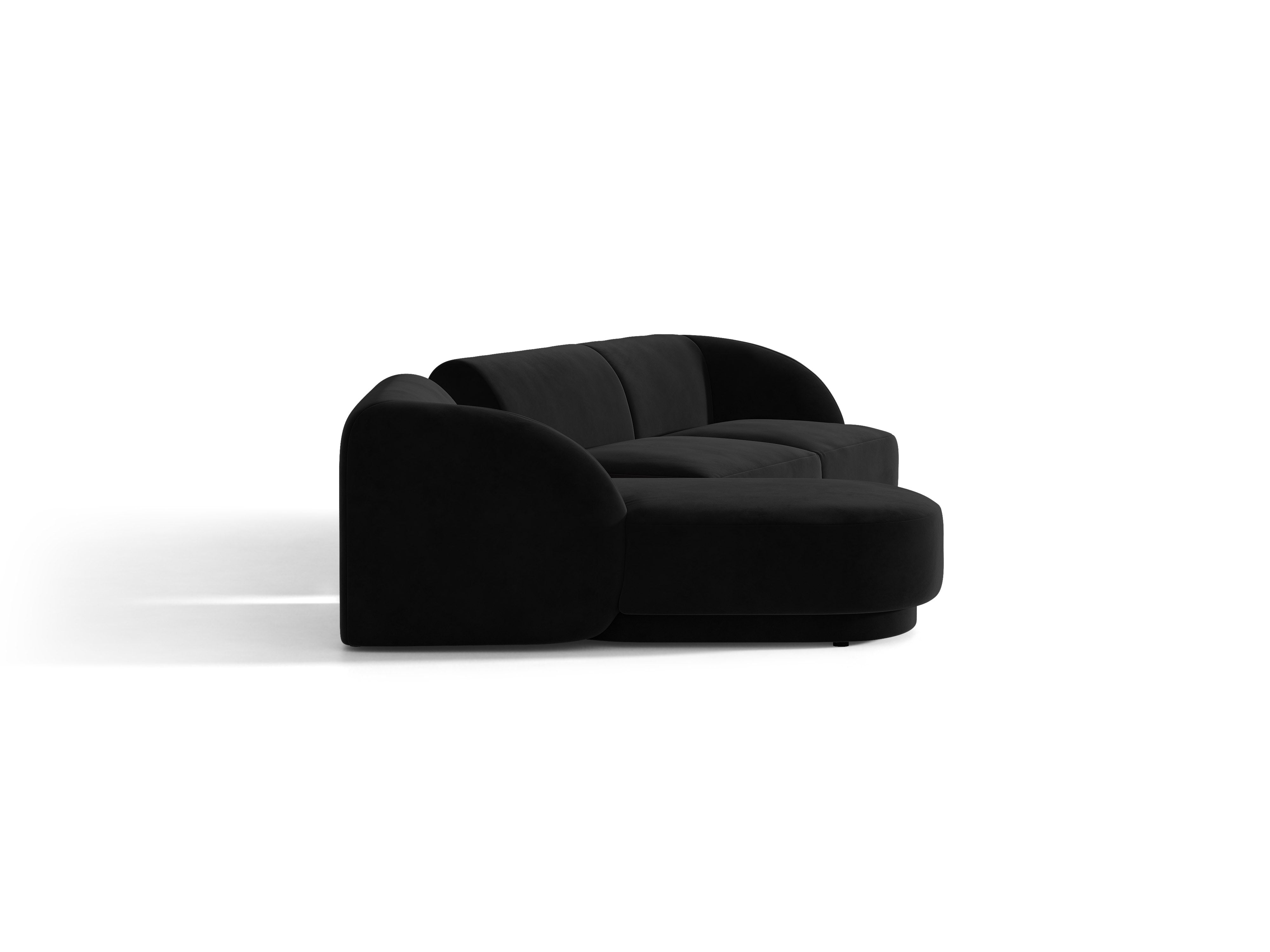 Modulares Ecksofa mit Tisch 3-sitzig links MILEY schwarz