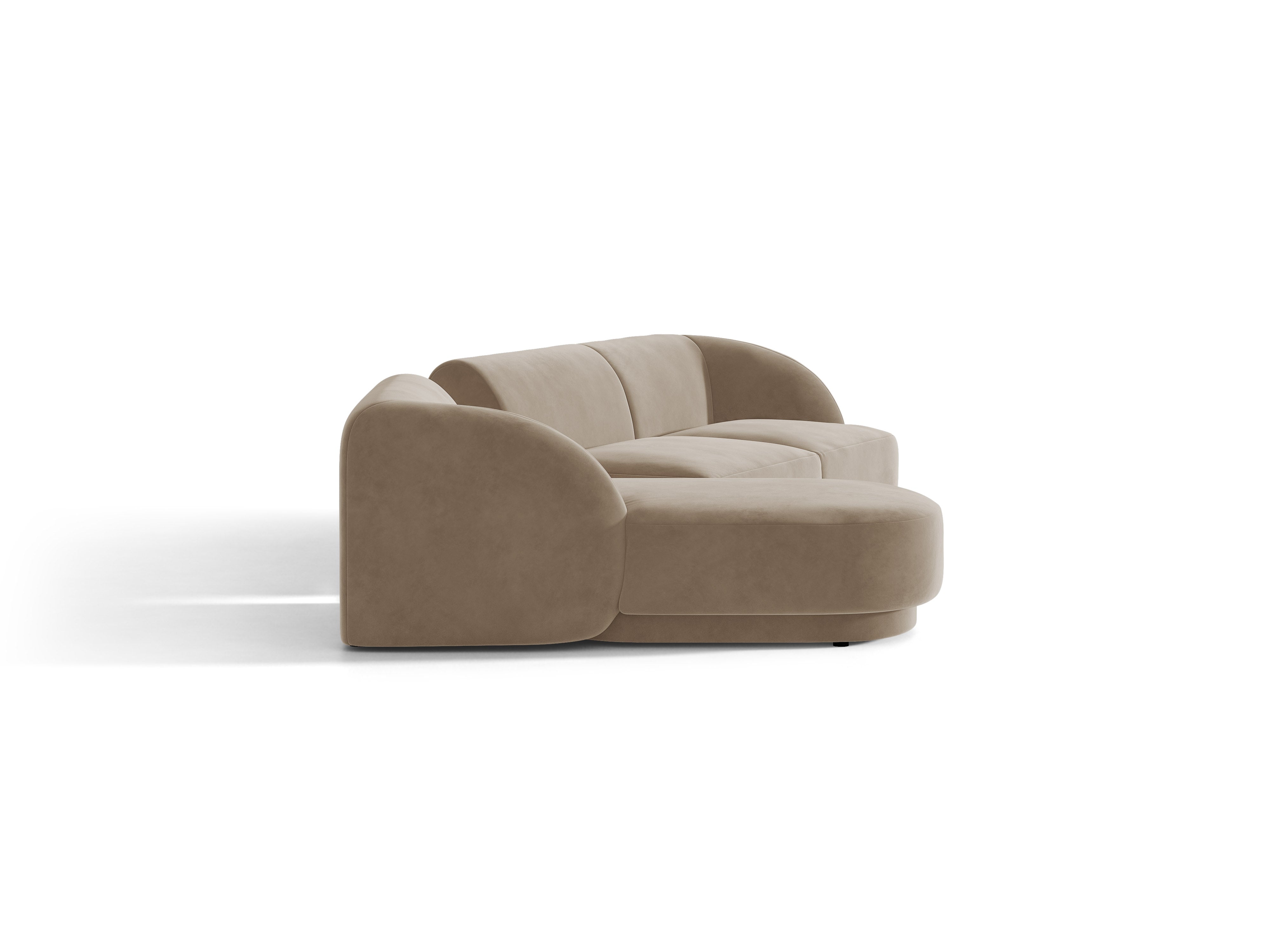 Modulares Ecksofa mit Tisch 3-Sitzer links MILEY cappuccino