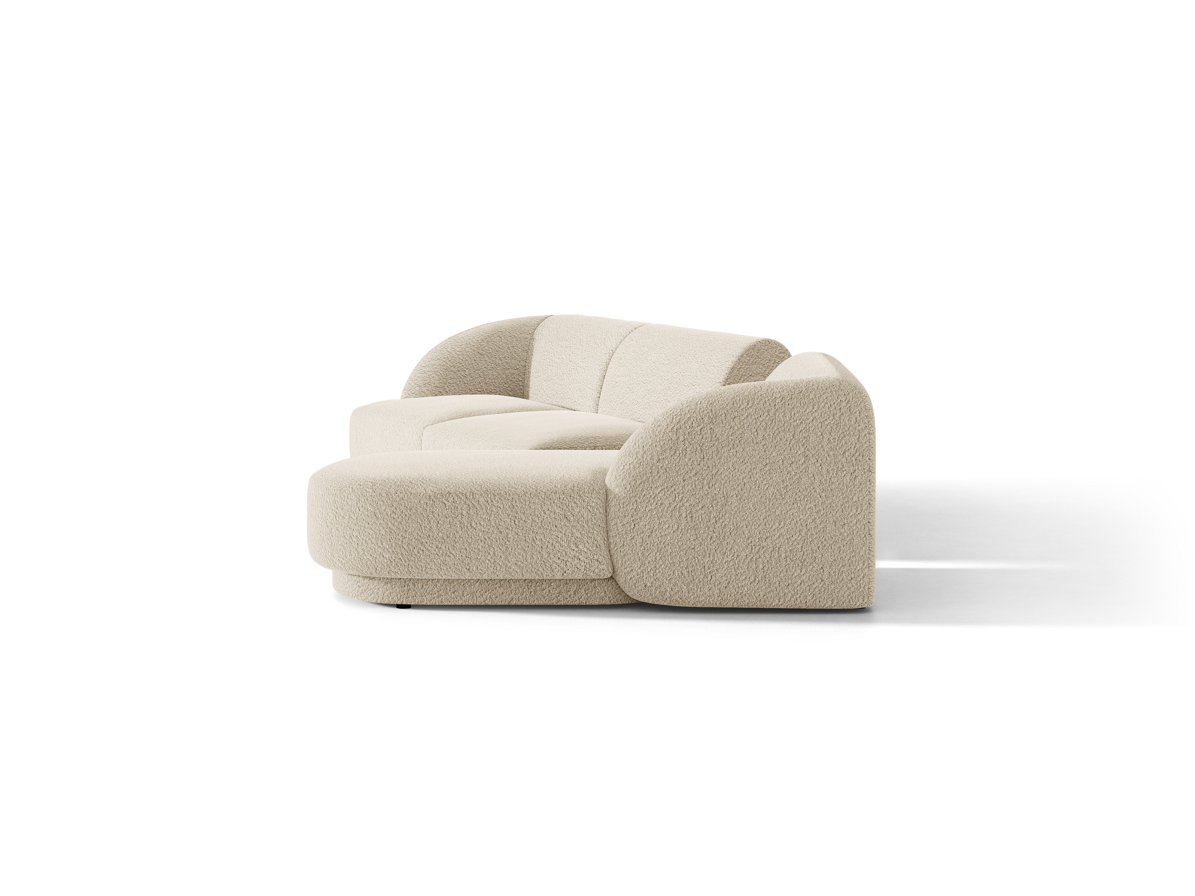 Modulares Ecksofa mit Tisch 3-Sitzer rechts MILEY beige Boucle