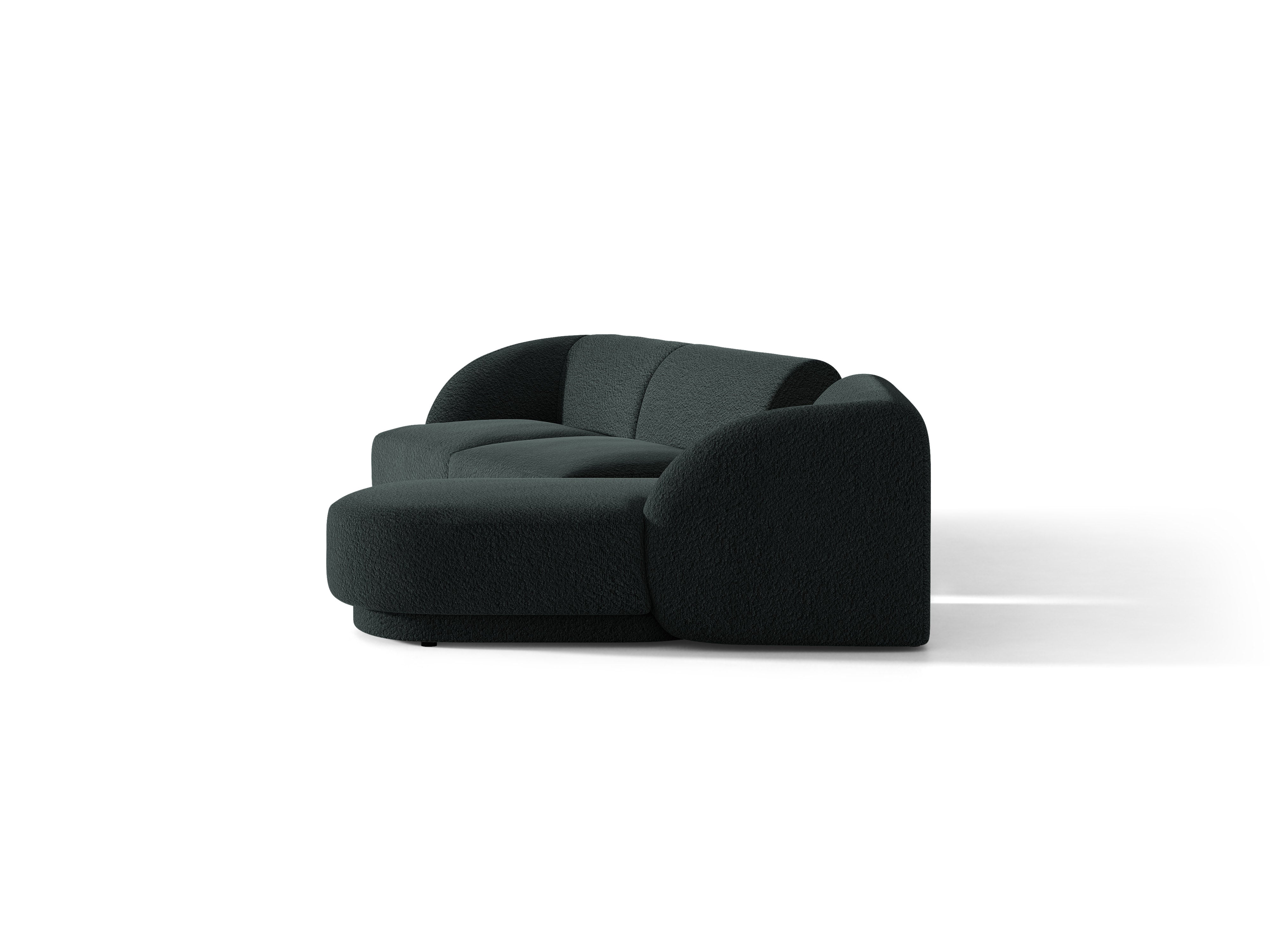 Modulares Ecksofa mit Tisch 3-sitzig rechts MILEY schwarz Boucle