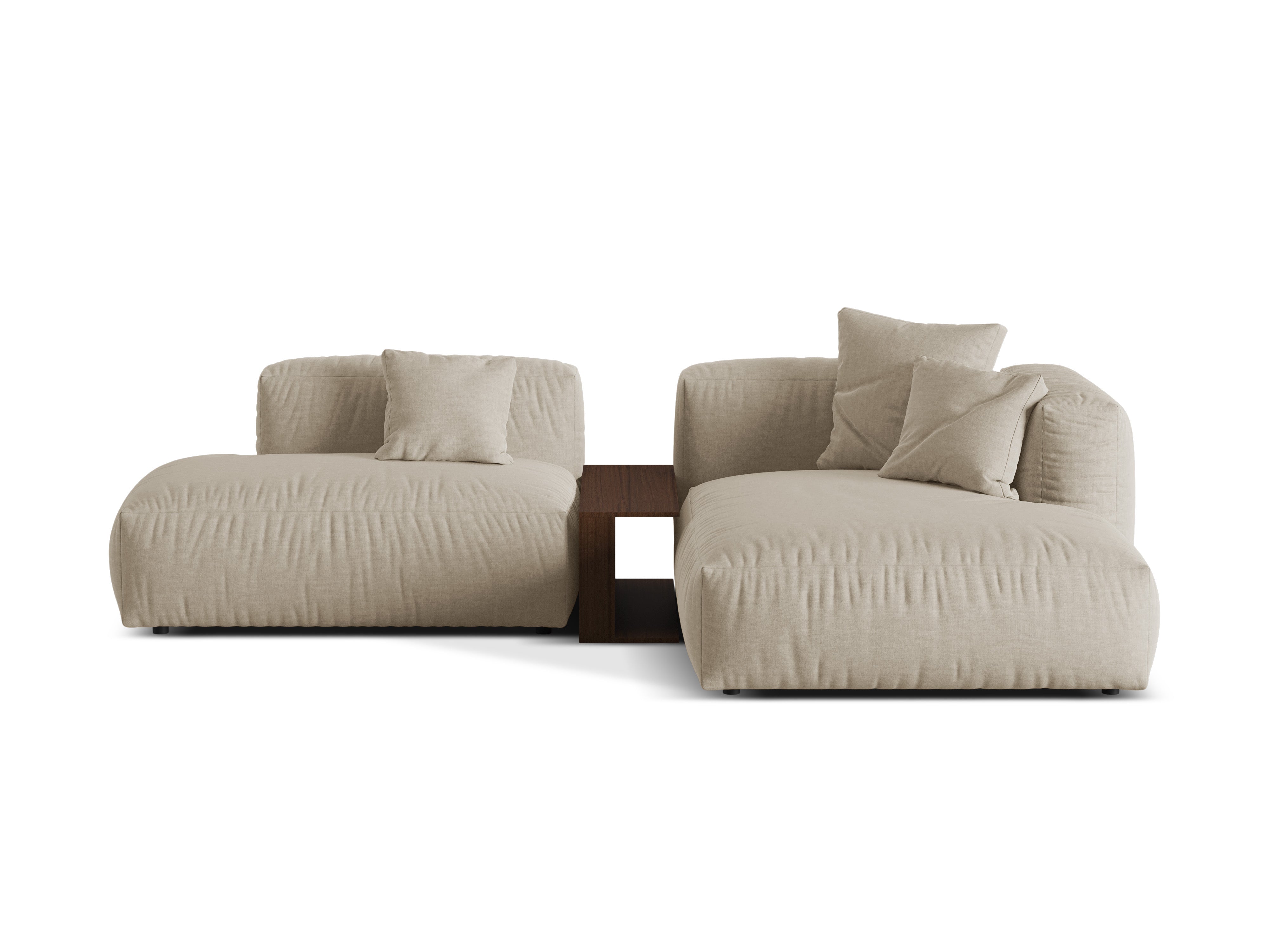 Rechts -Ecke mit einem leichten beige Martin -Tisch