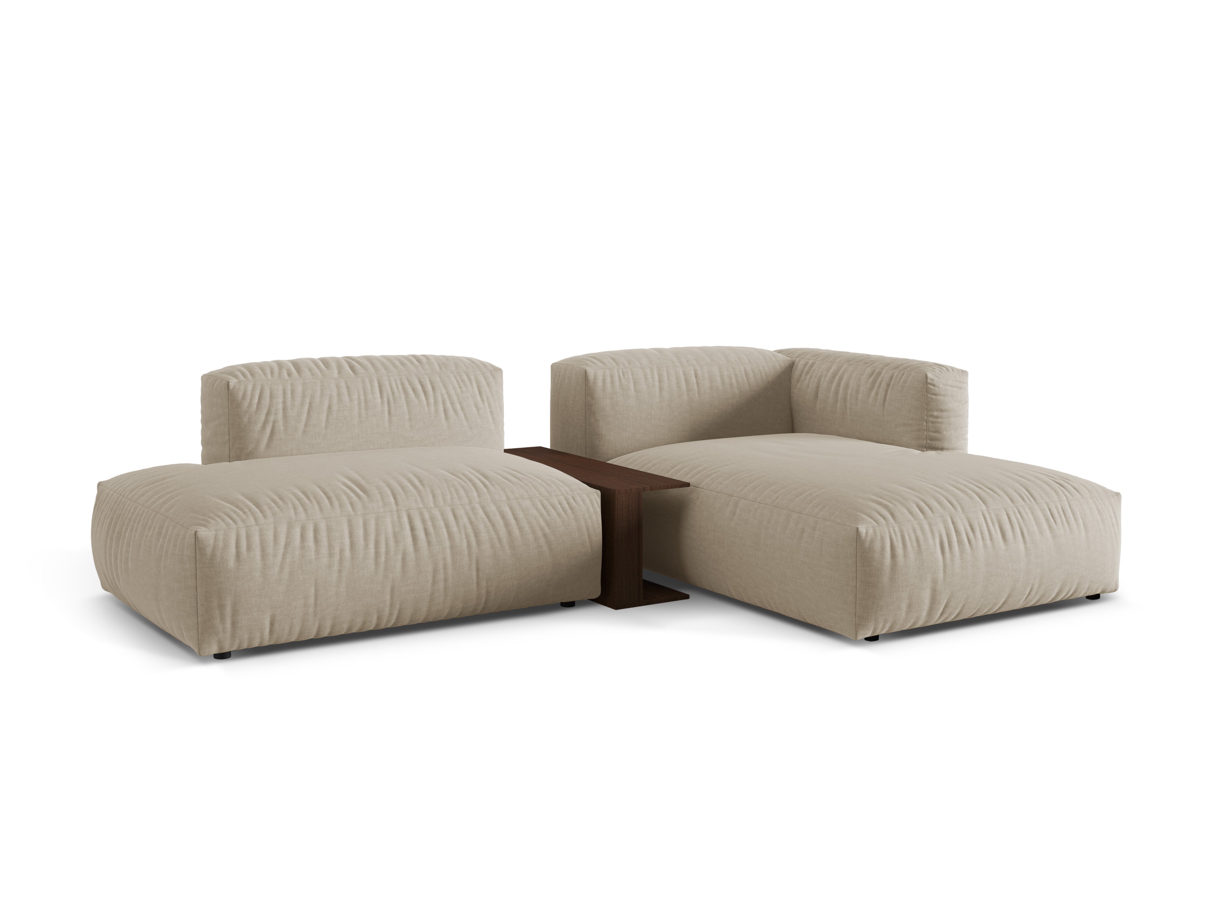 Rechts -Ecke mit einem leichten beige Martin -Tisch