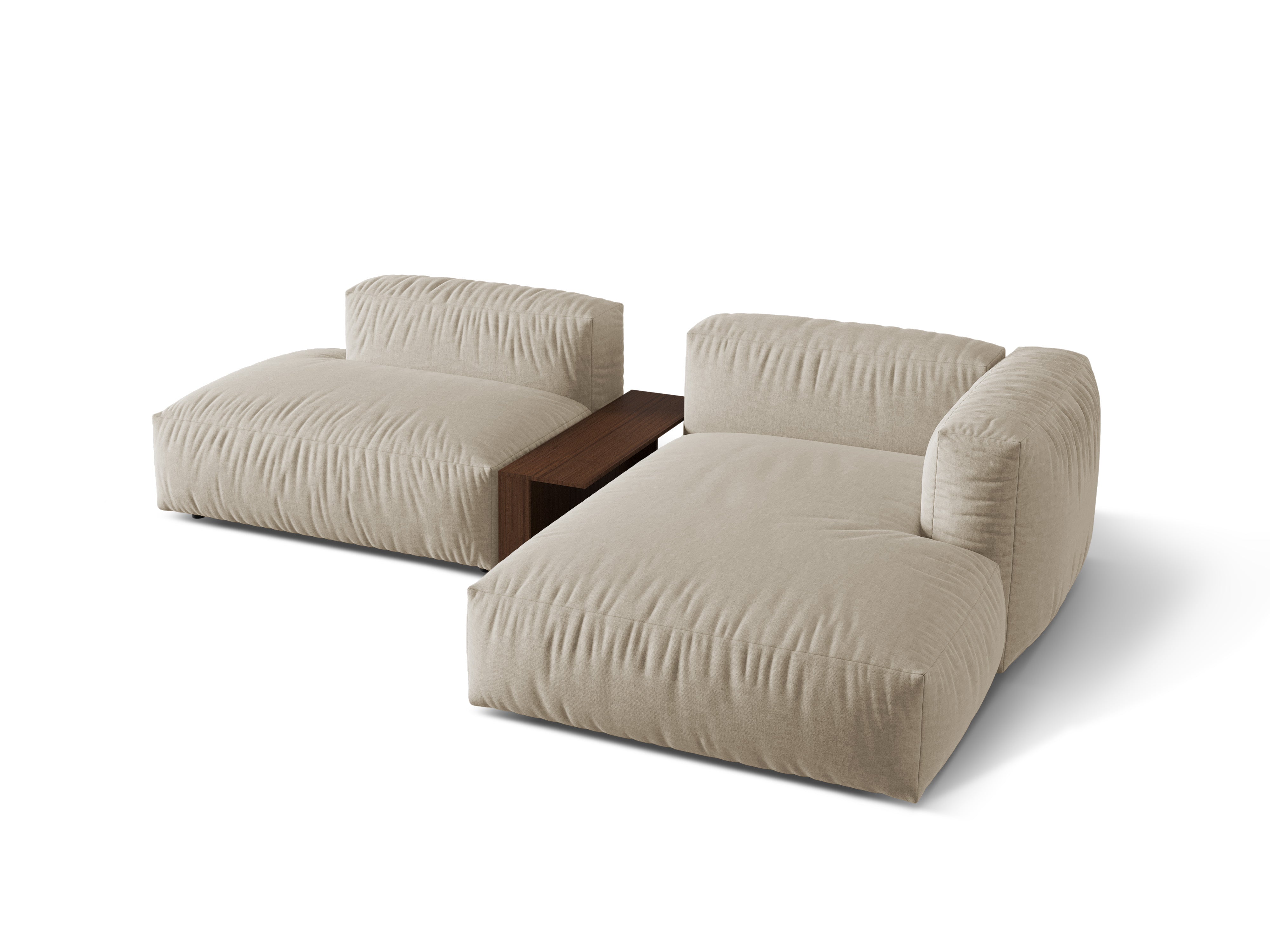Rechts -Ecke mit einem leichten beige Martin -Tisch