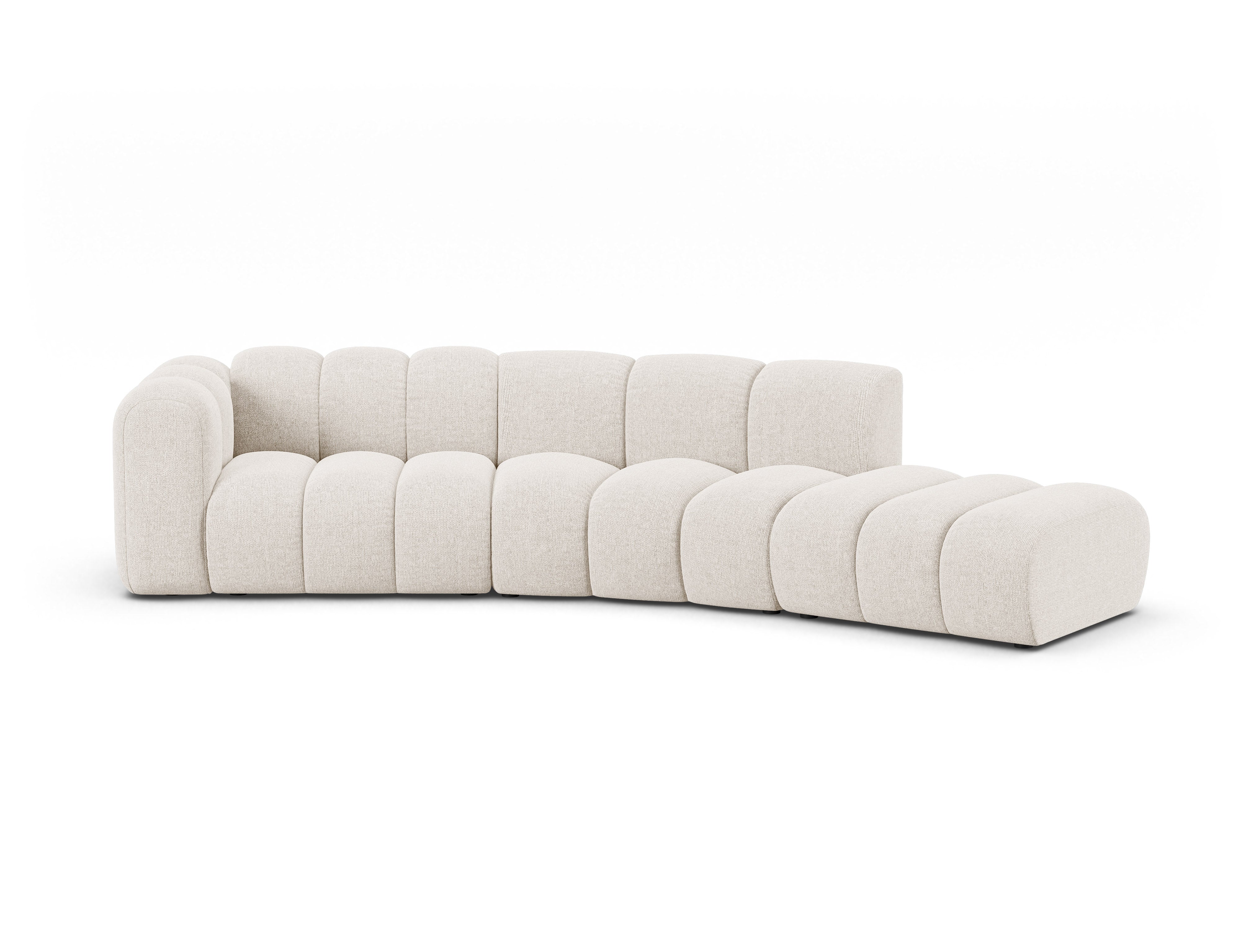 Sofa 5-sitzig rechts LUPINE hellbeige Chenille