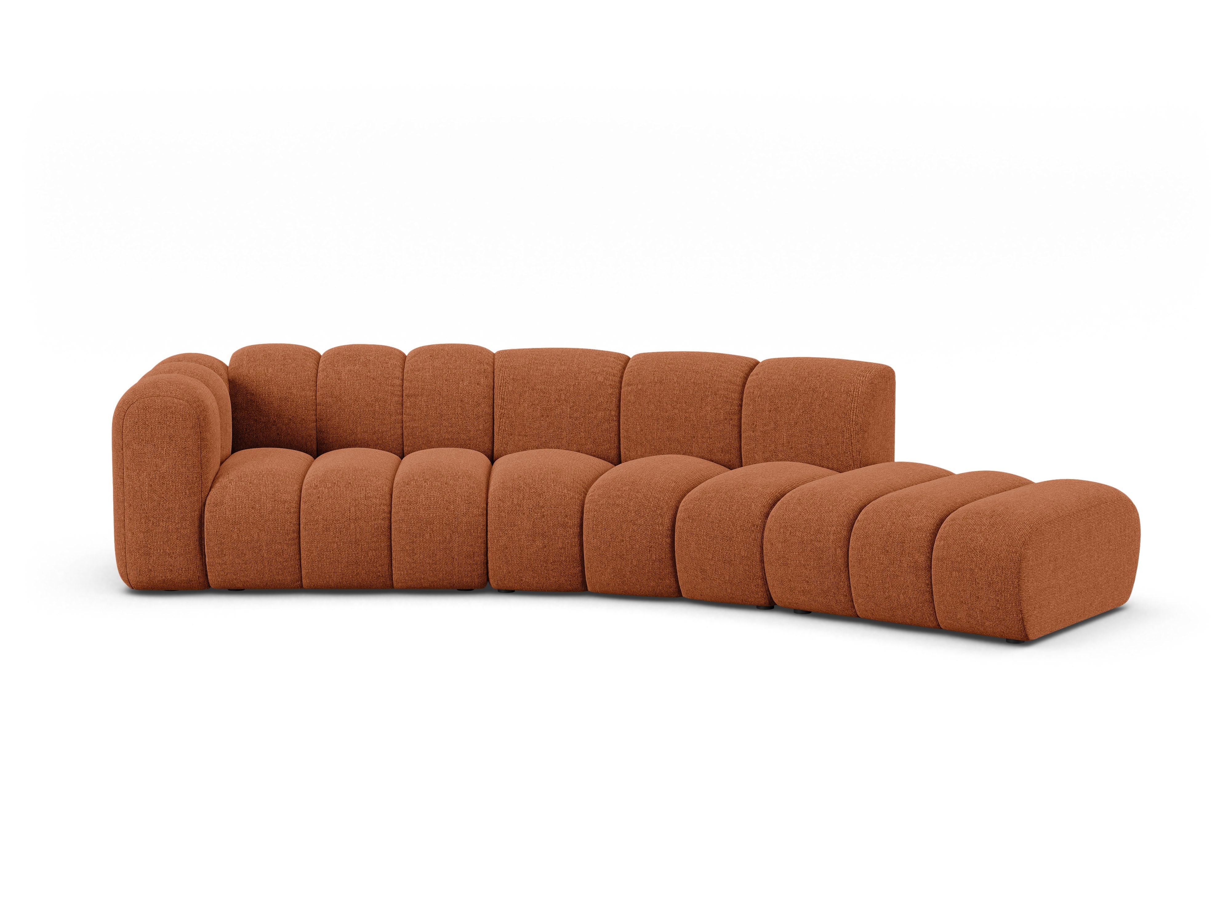 5-seater right-facing sofa LUPINE brick chenille
