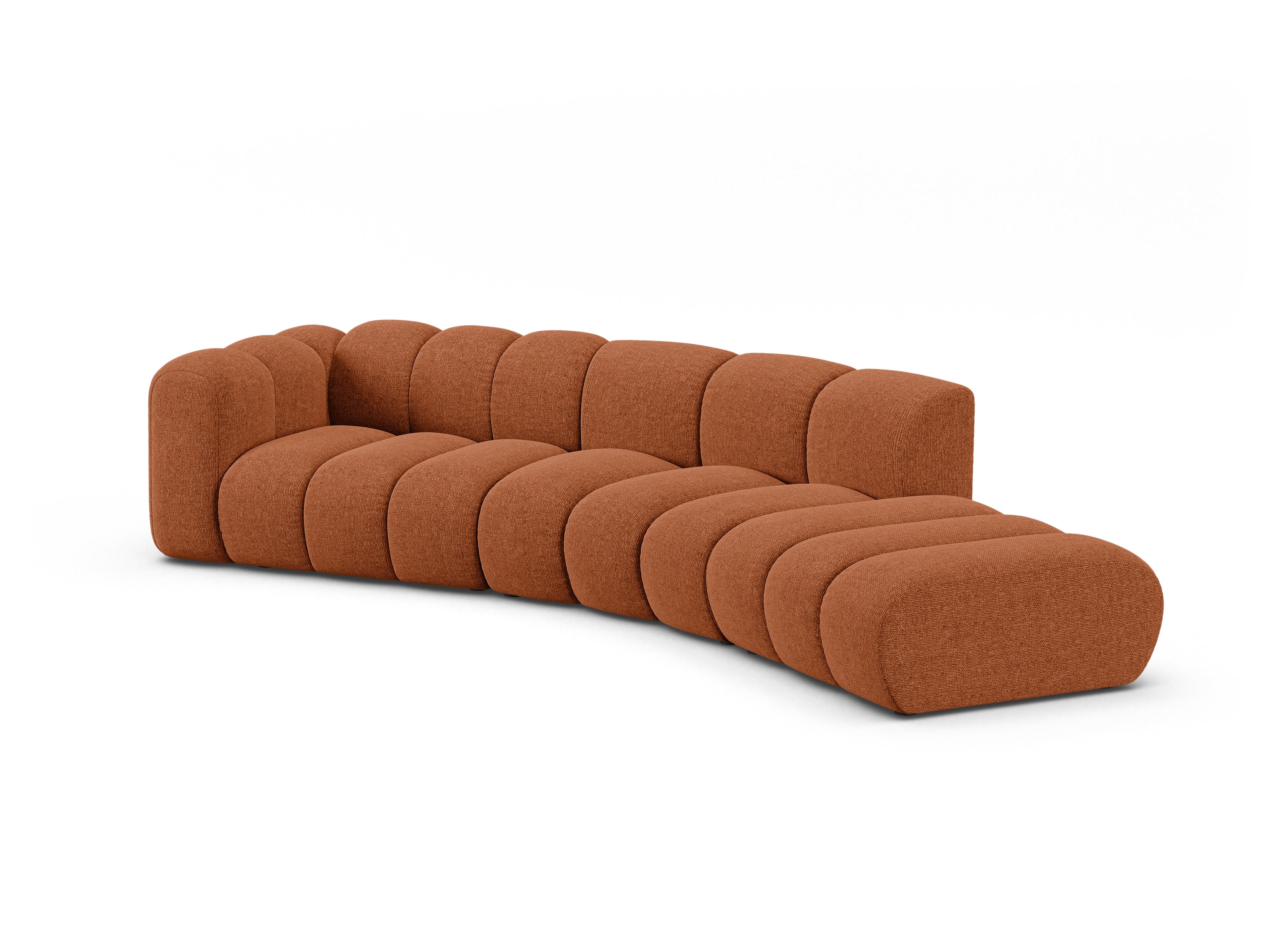 5-seater right-facing sofa LUPINE brick chenille