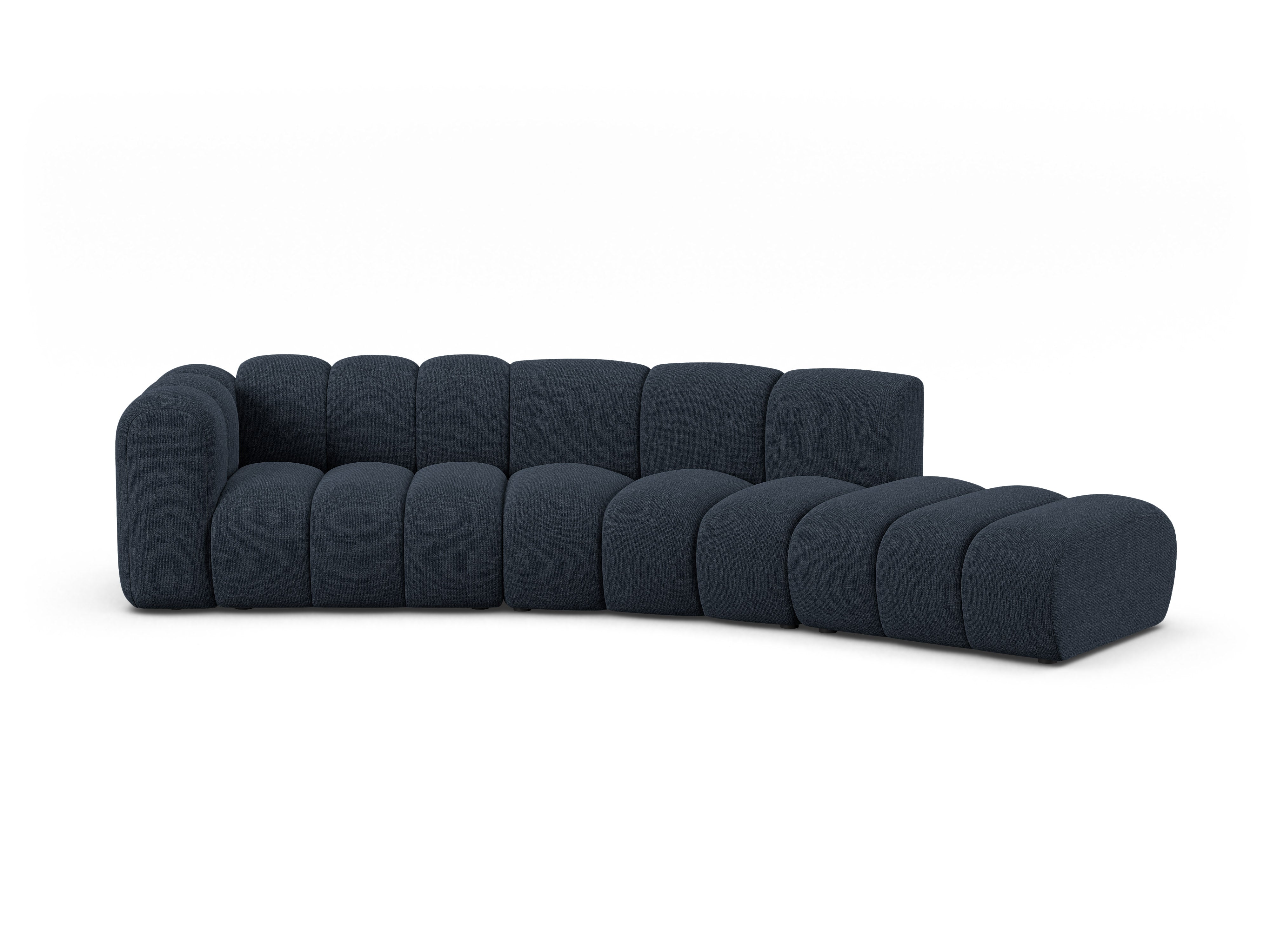 Sofa 5-sitzige rechtsseitige LUPINE in marineblauem Chenille