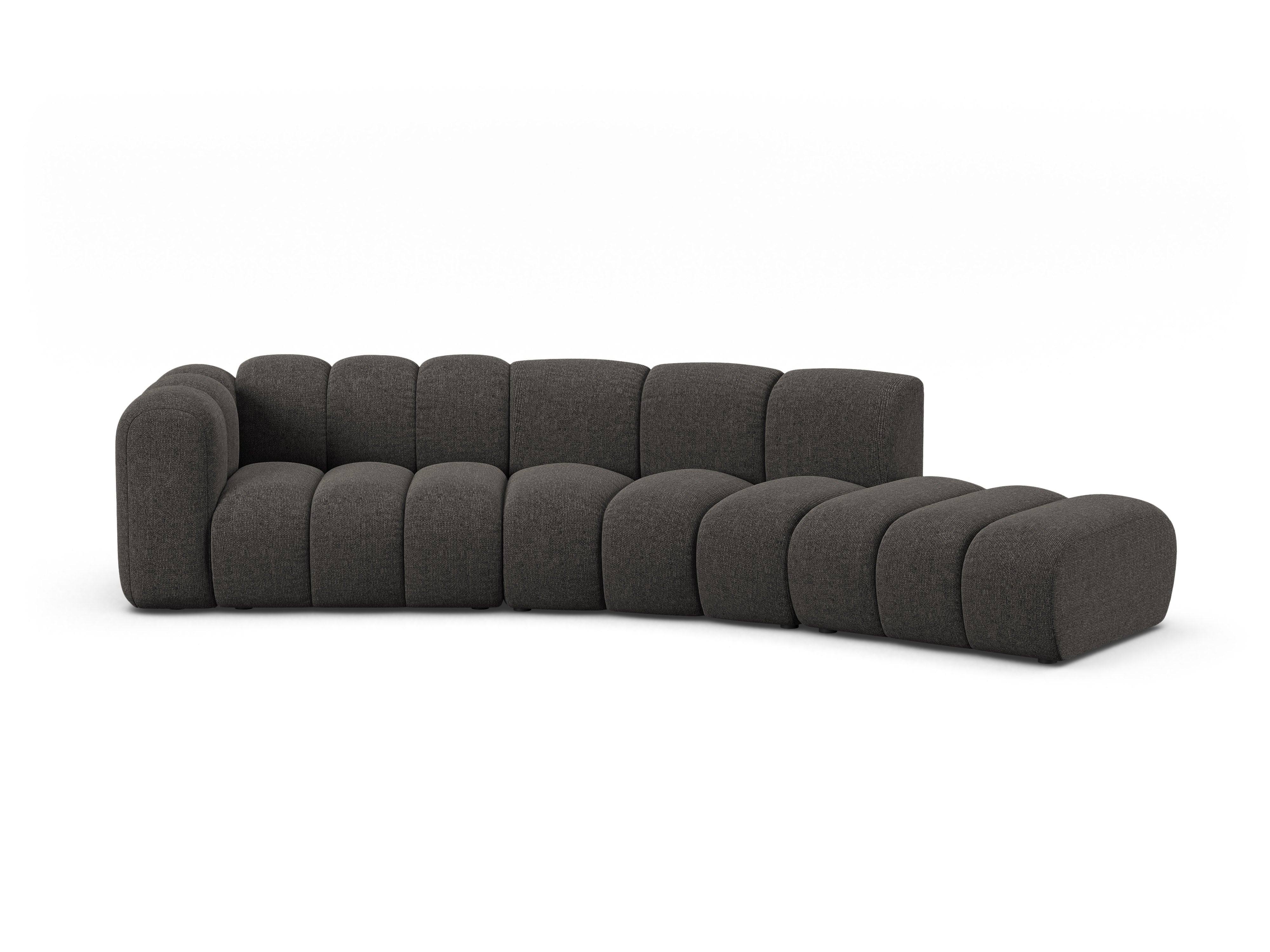 Sofa 5-sitzige rechtsseitige LUPINE graues Chenille