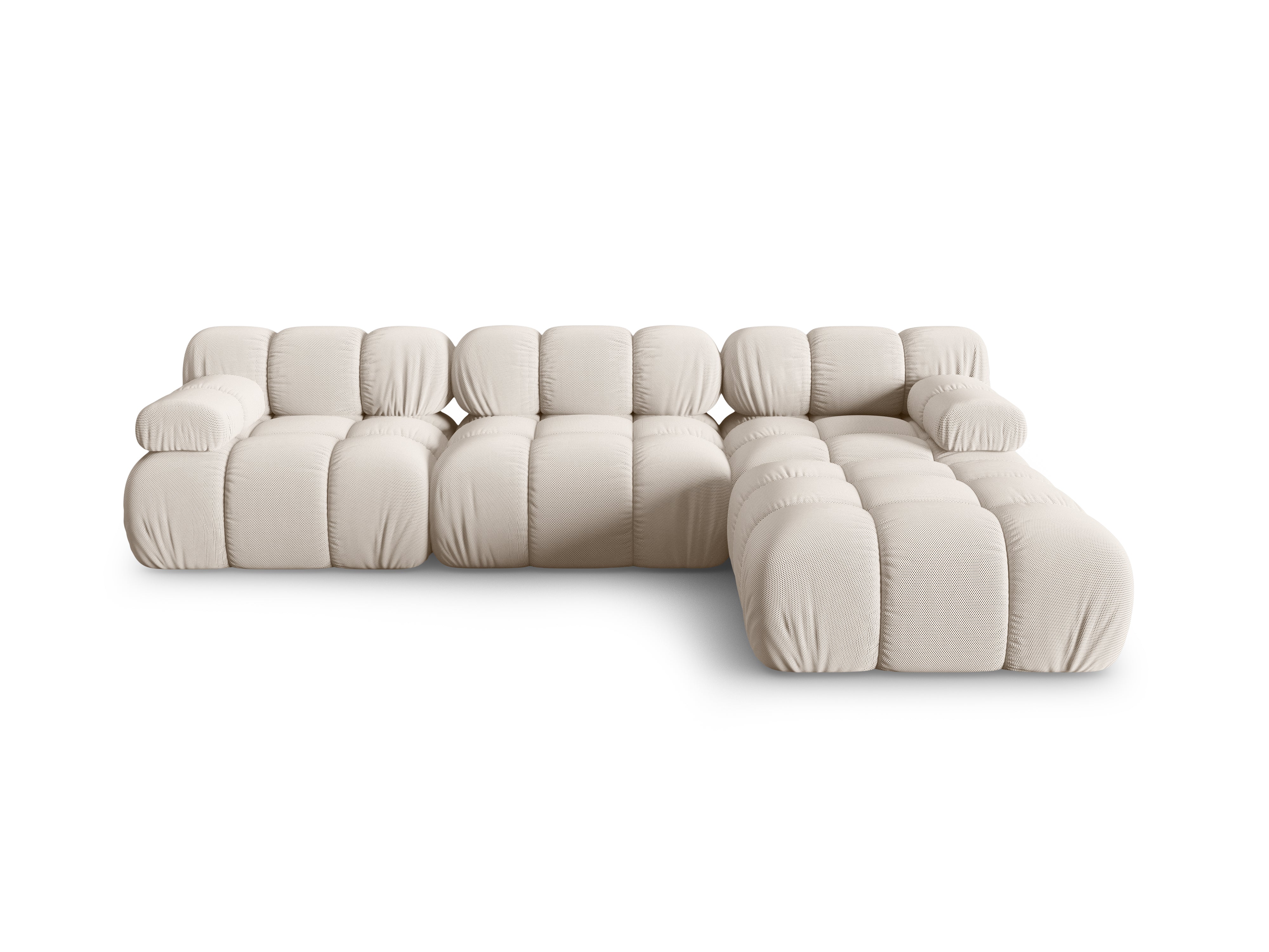 Universelle Eckcouch BELLIS in beigem 3D-Stoff