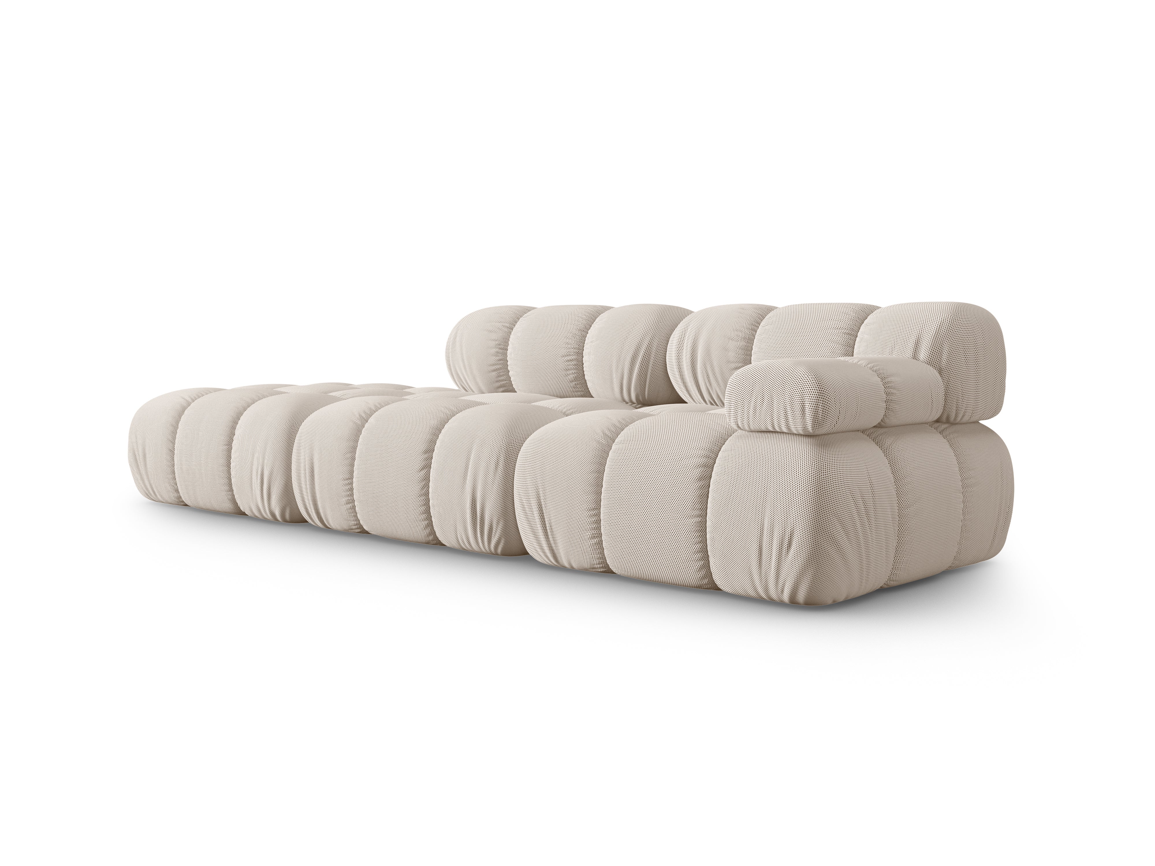 Modulares offenes linksseitiges Sofa BELLIS in beigem 3D-Stoff