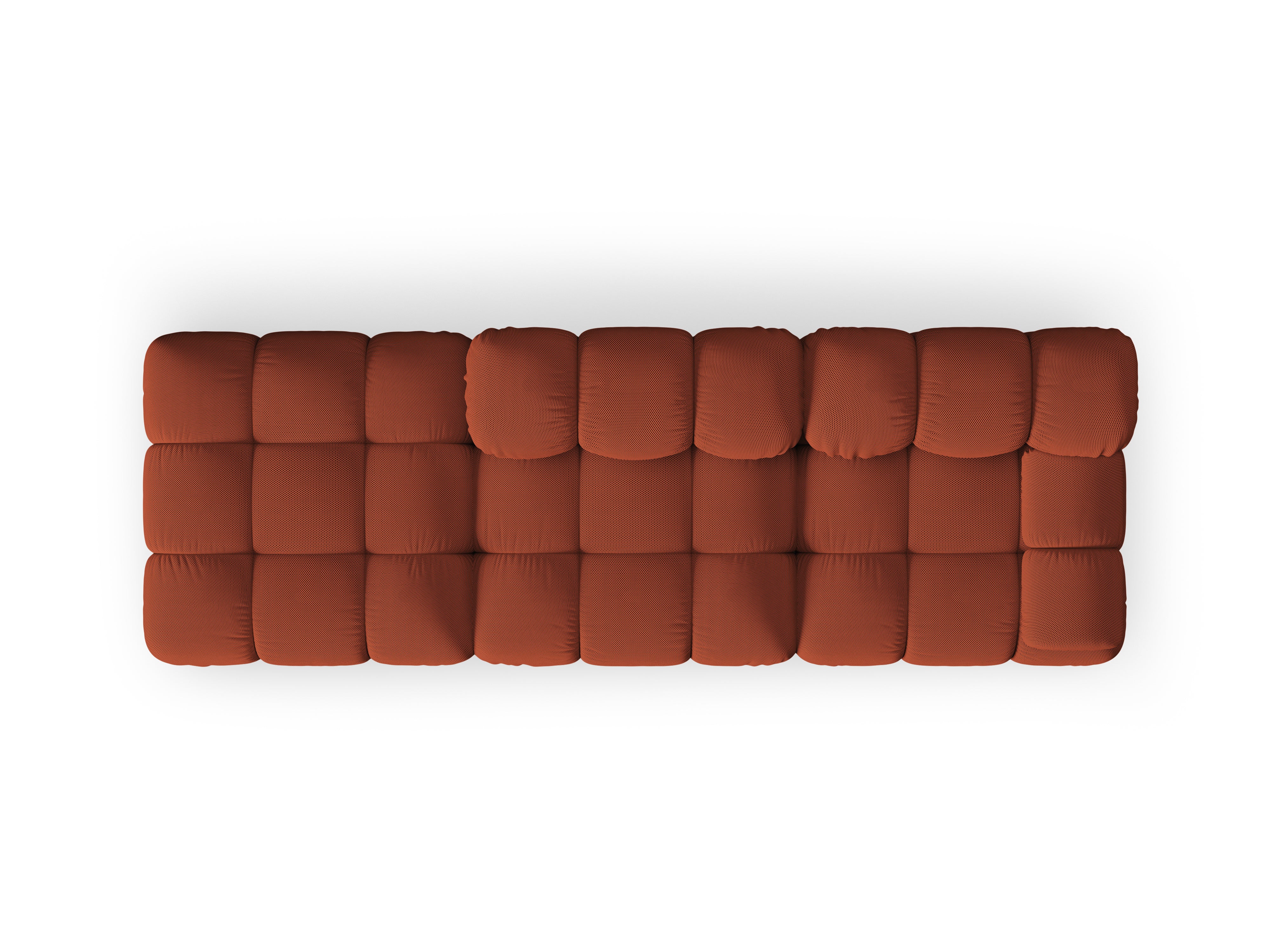Modulares offenes Sofa BELLIS mit linksseitiger Anordnung in ziegelrotem 3D-Stoff