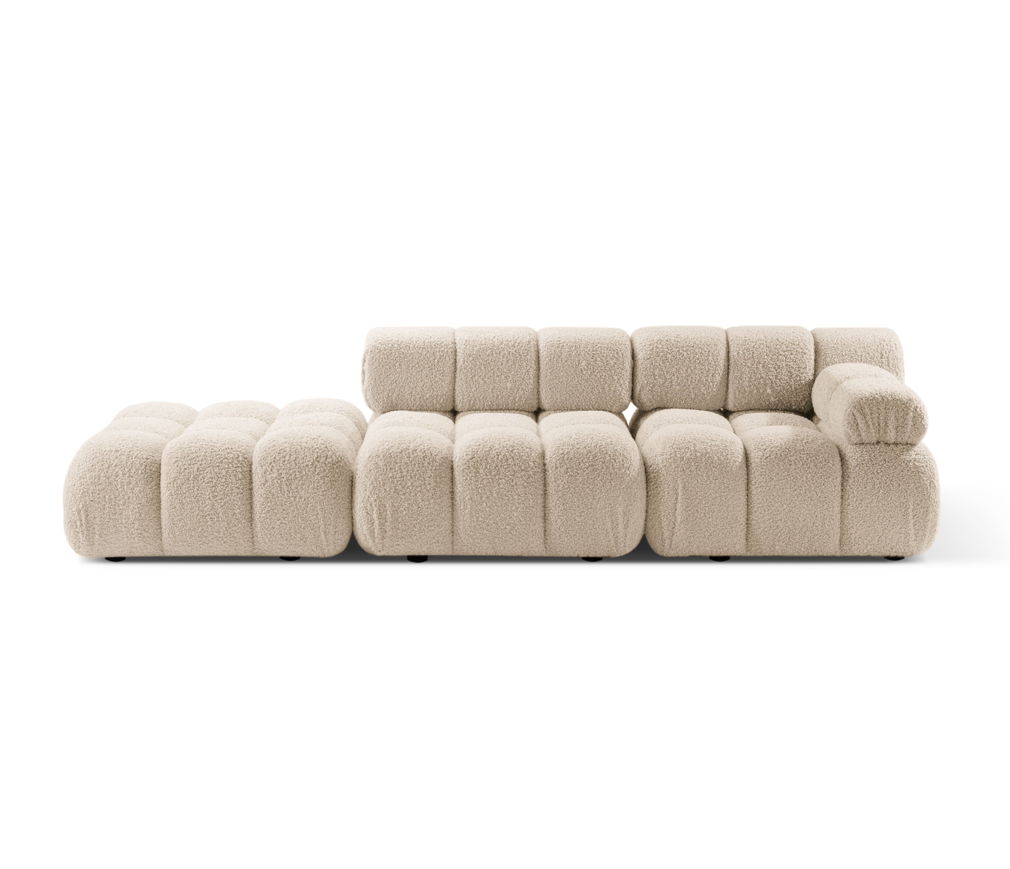 Modulares offenes Sofa BELLIS in beigem Boucle