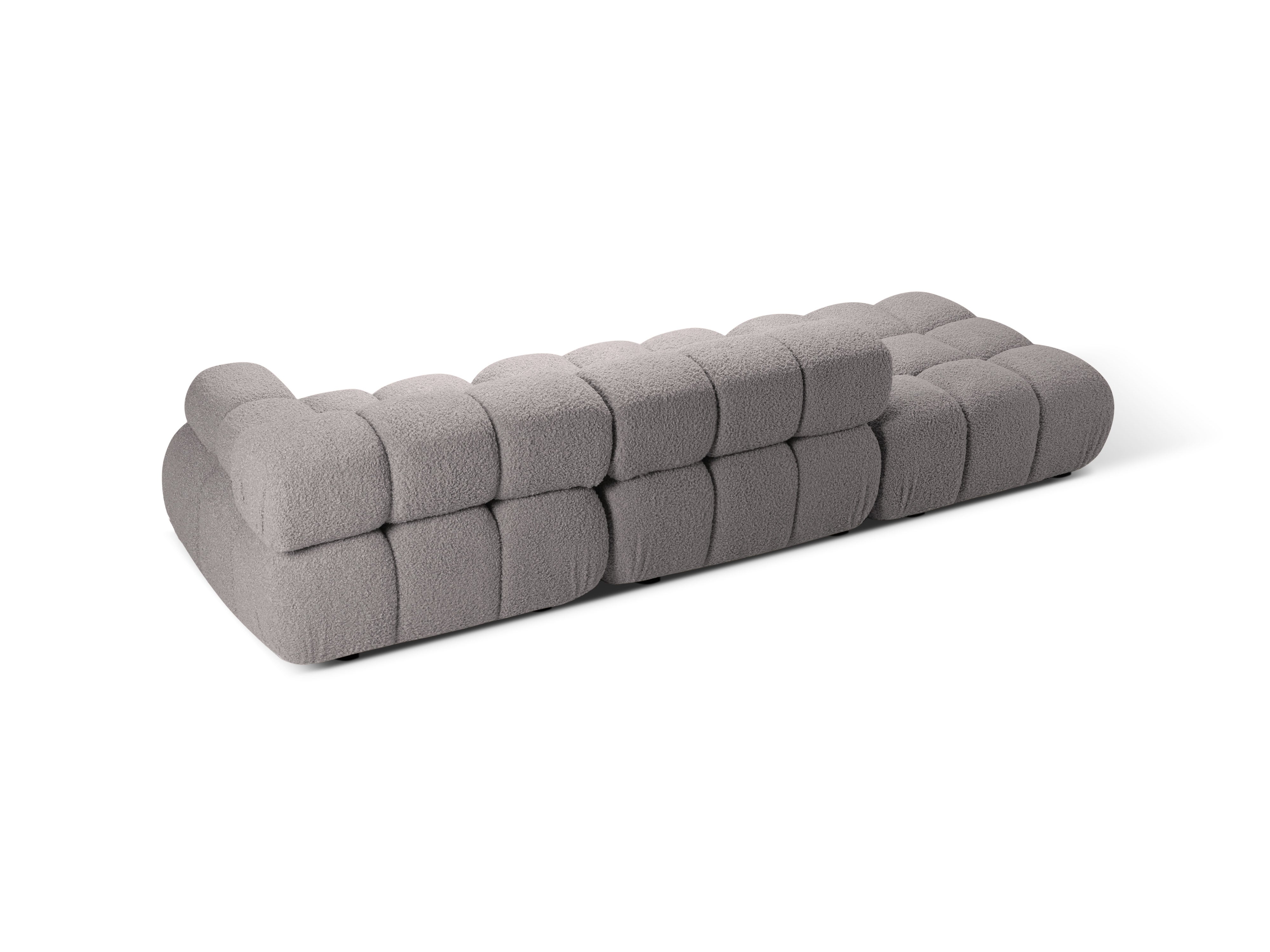 Modulares offenes linksseitiges Sofa BELLIS in grauem Boucle